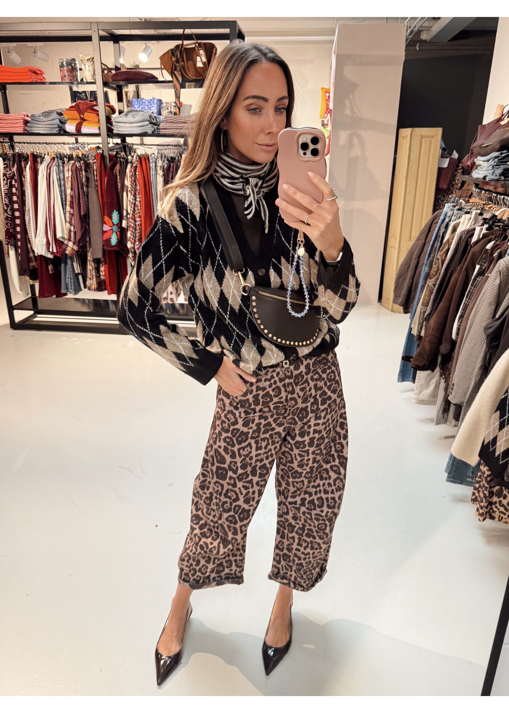 Leopard Barrel Jeans