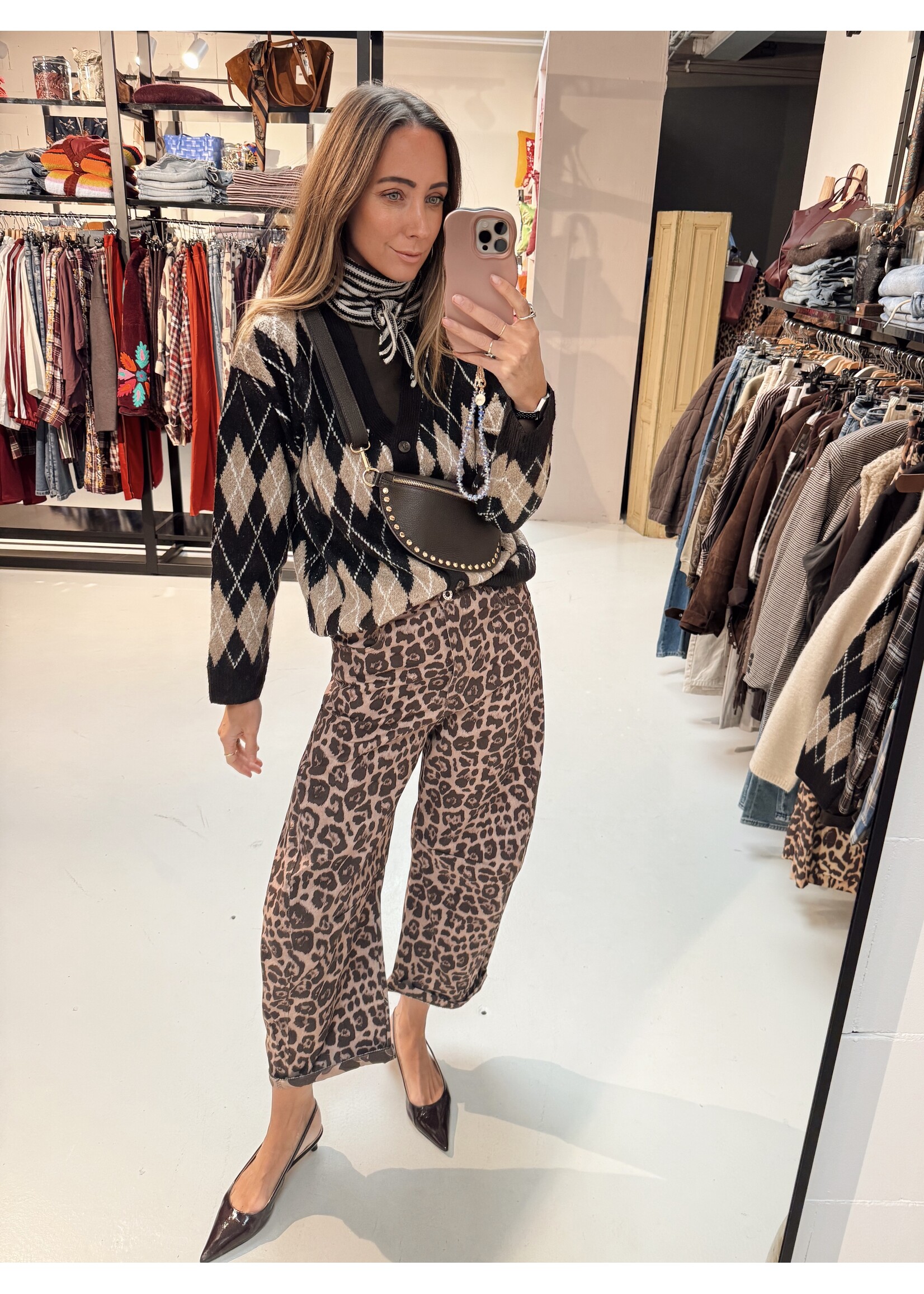 Leopard Barrel Jeans