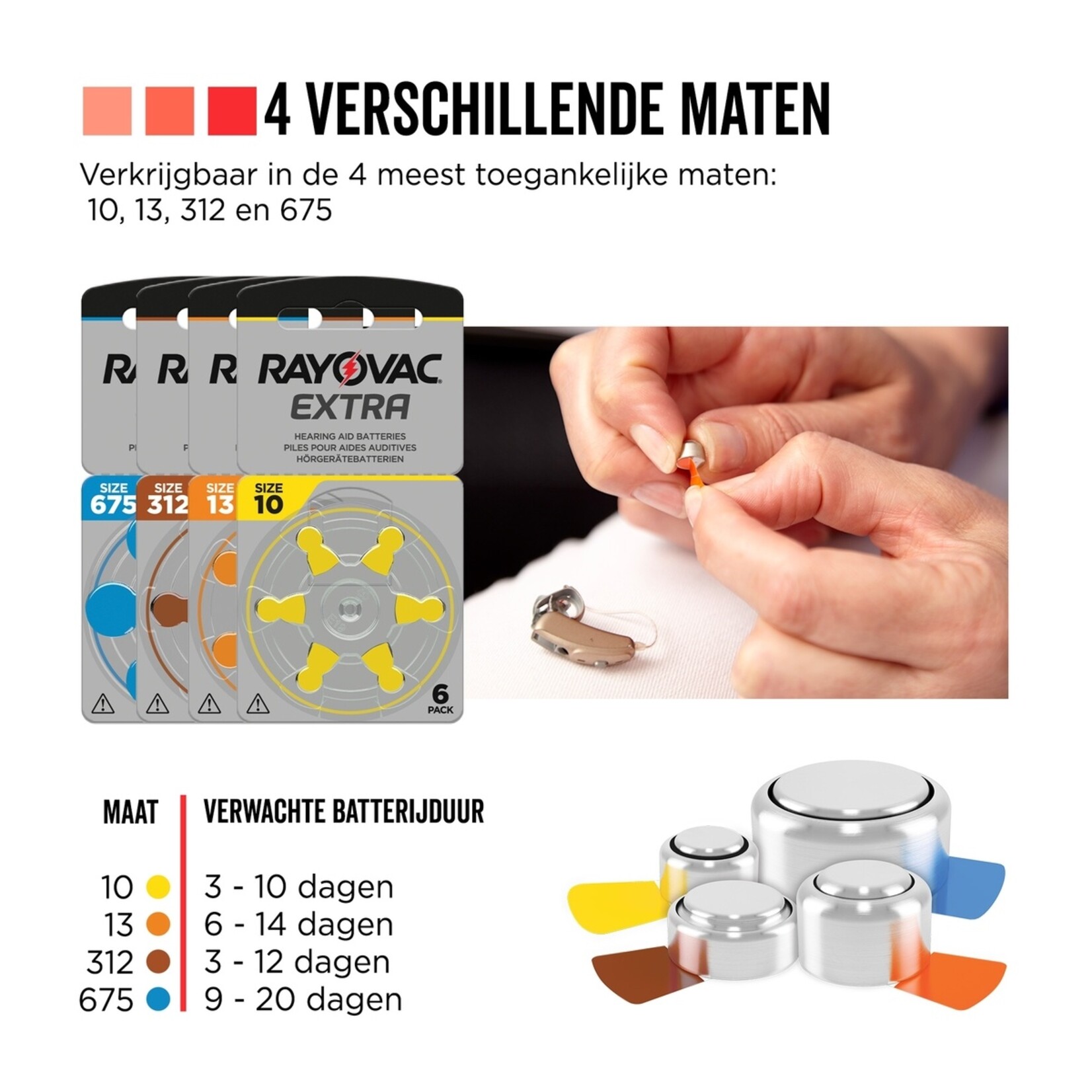 Rayovac Rayovac Extra Hoortoestelbatterijen – Gehoorbatterijen - 60 Stuks - R675