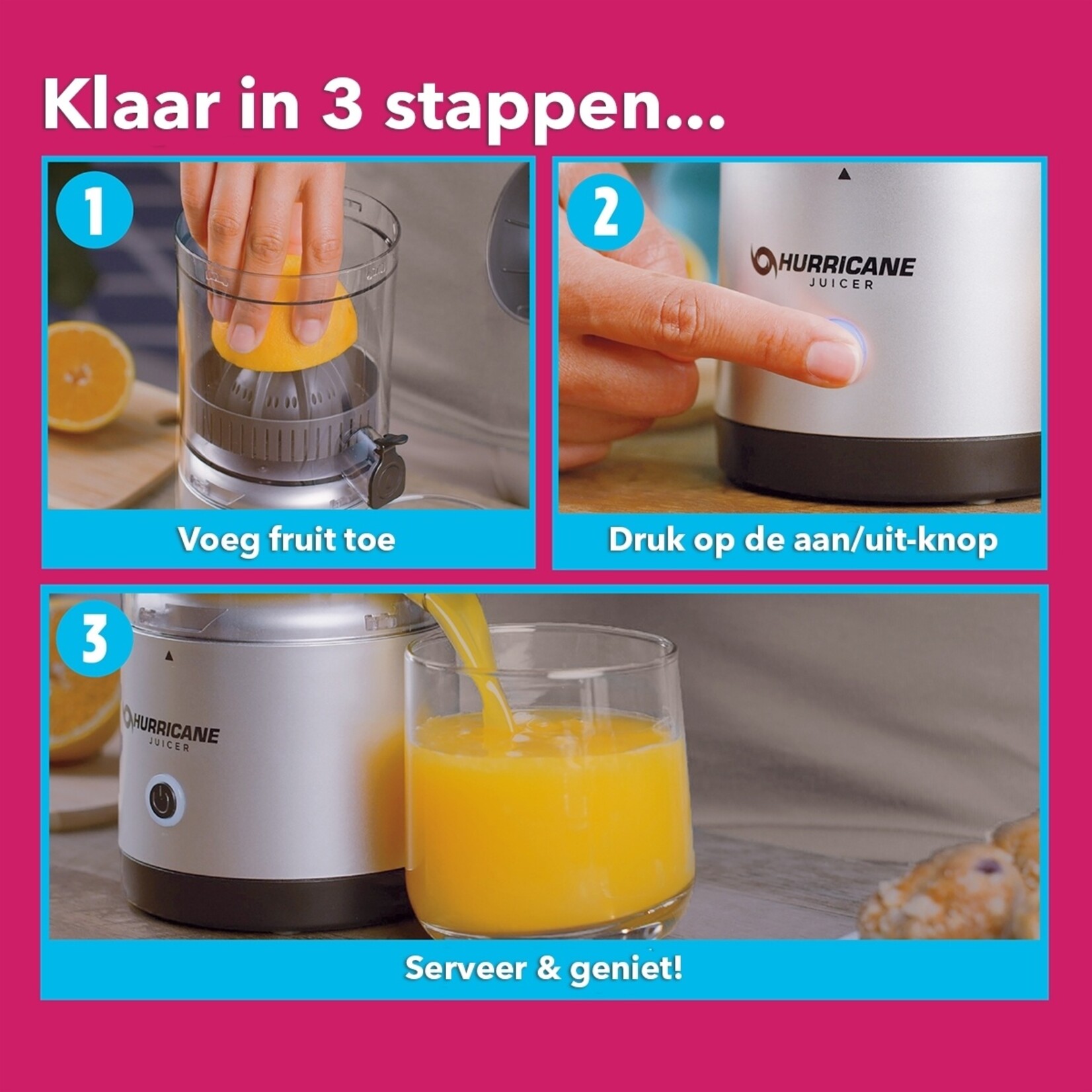 Nexxt Hurricane Juicer - Sapcentrifuge - Draadloos