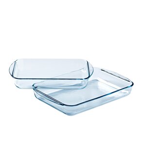 Pyrex Pyrex Essentials Rechthoekige Ovenschalen van Transparant Glas - Set van 2