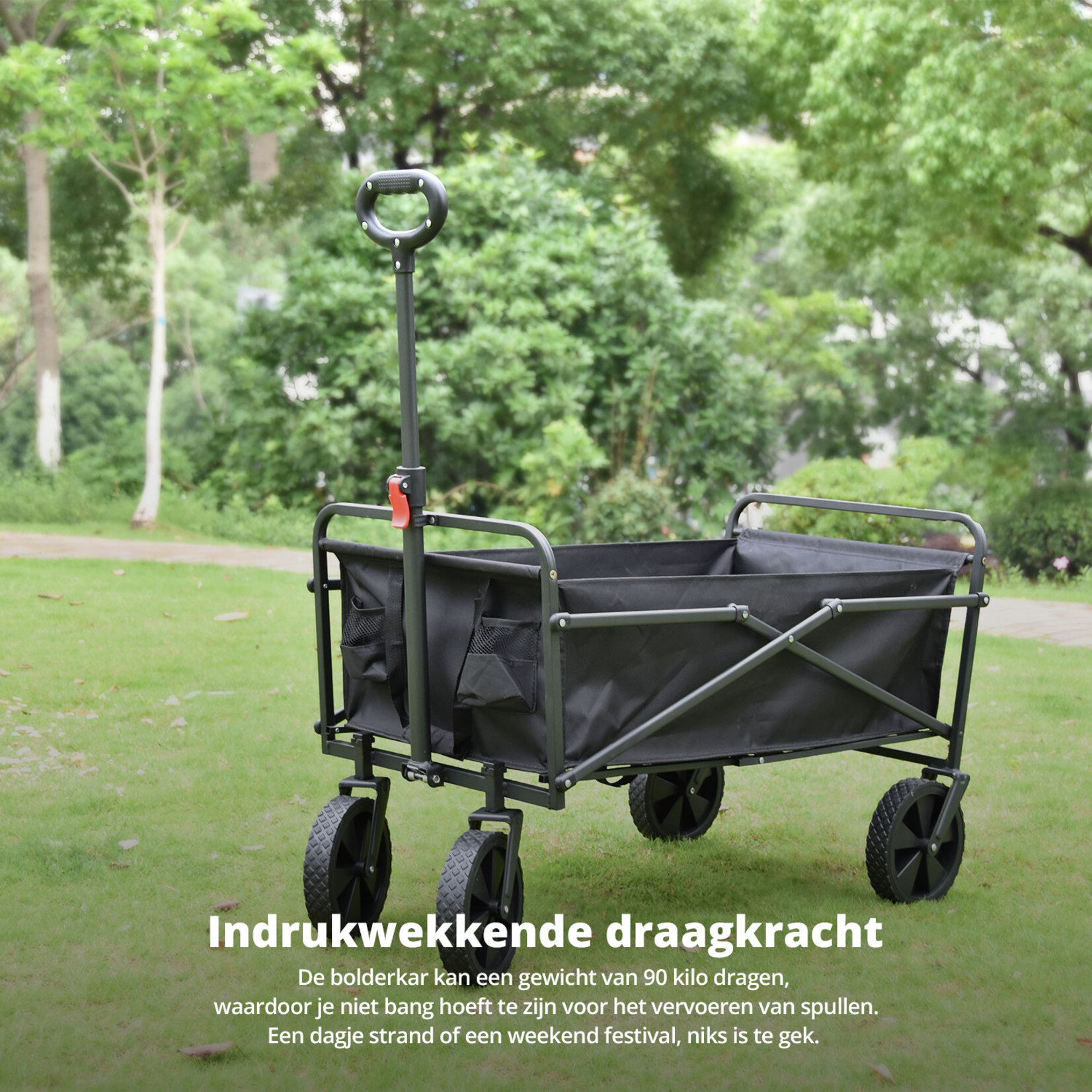 FlinQ FlinQ Opvouwbare Bolderkar – Draagkracht tot 90KG – Inhoud 100L