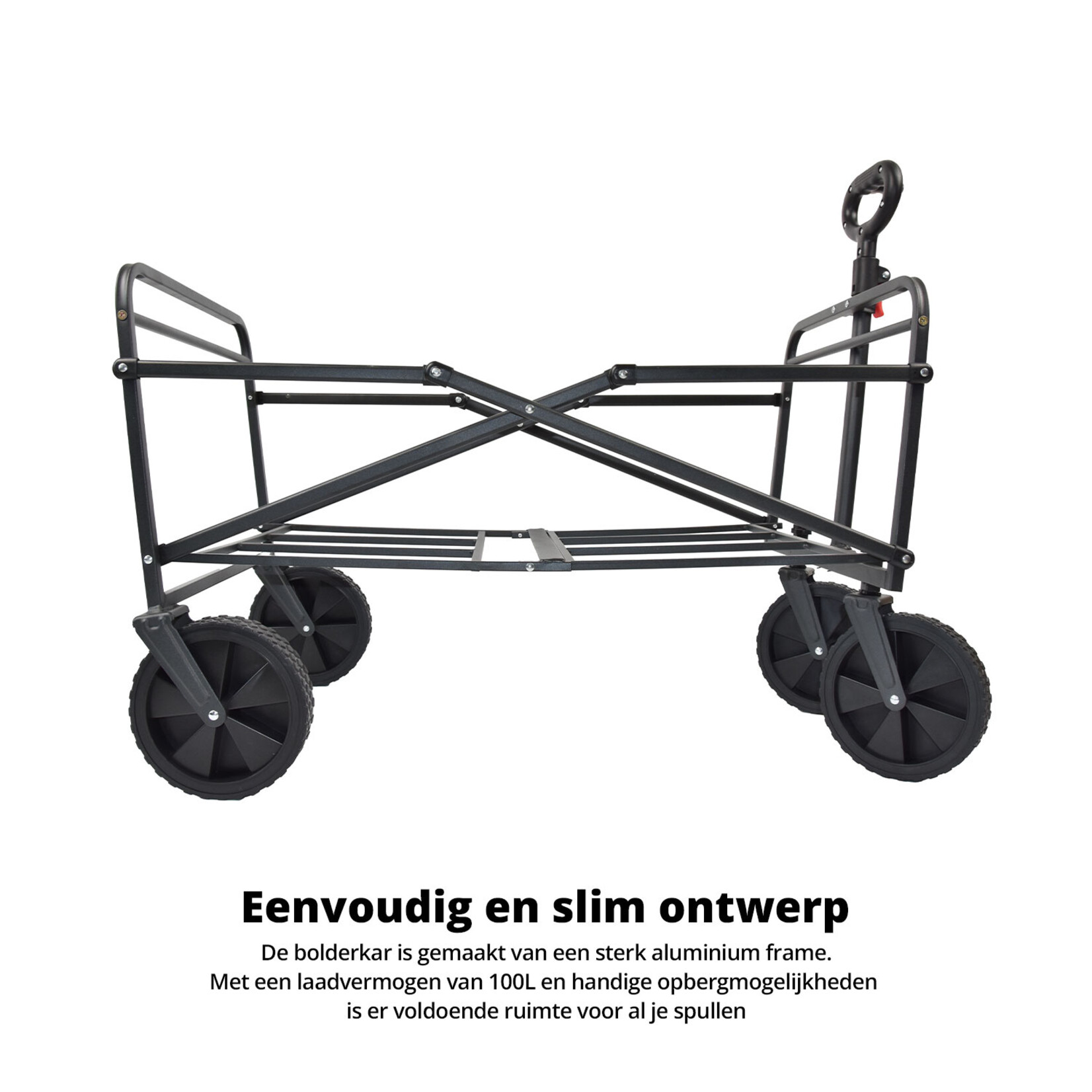 FlinQ FlinQ Opvouwbare Bolderkar – Draagkracht tot 90KG – Inhoud 100L