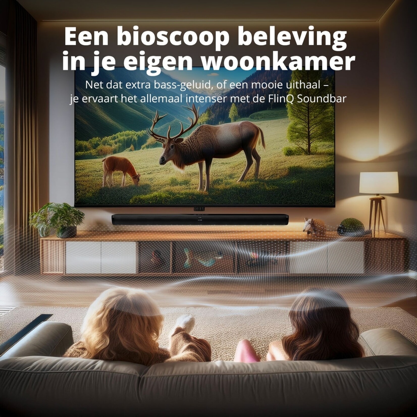 FlinQ FlinQ Alles-in-één Soundbar met Subwoofers – 3D-Surround en Basversterkers