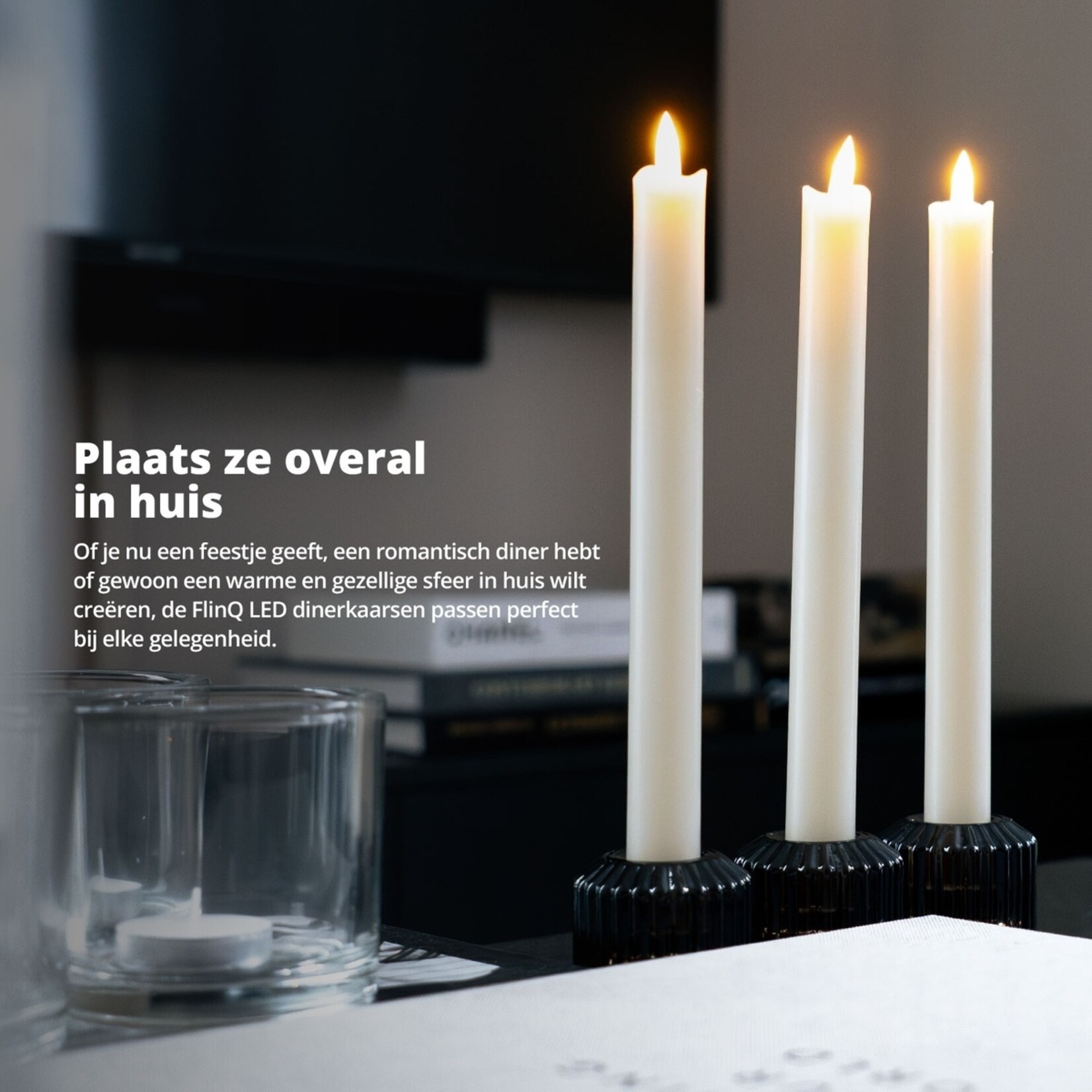 FlinQ FlinQ LED Taper Candles LED Dinerkaarsen - Set van 6 Stuks