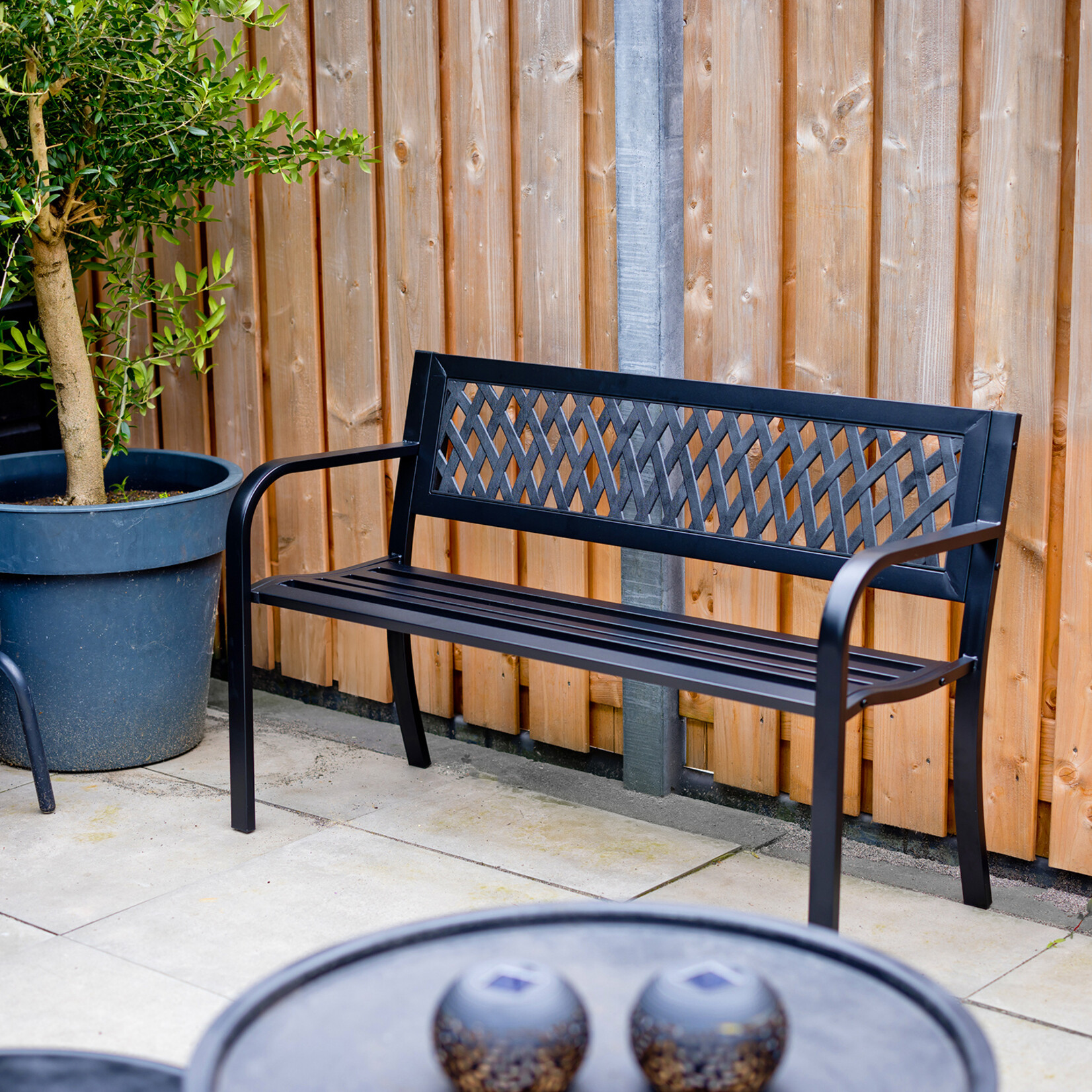 QLT No Less QLT Stalen Tuinbank met Hoes voor 2 Personen – Ergonomisch