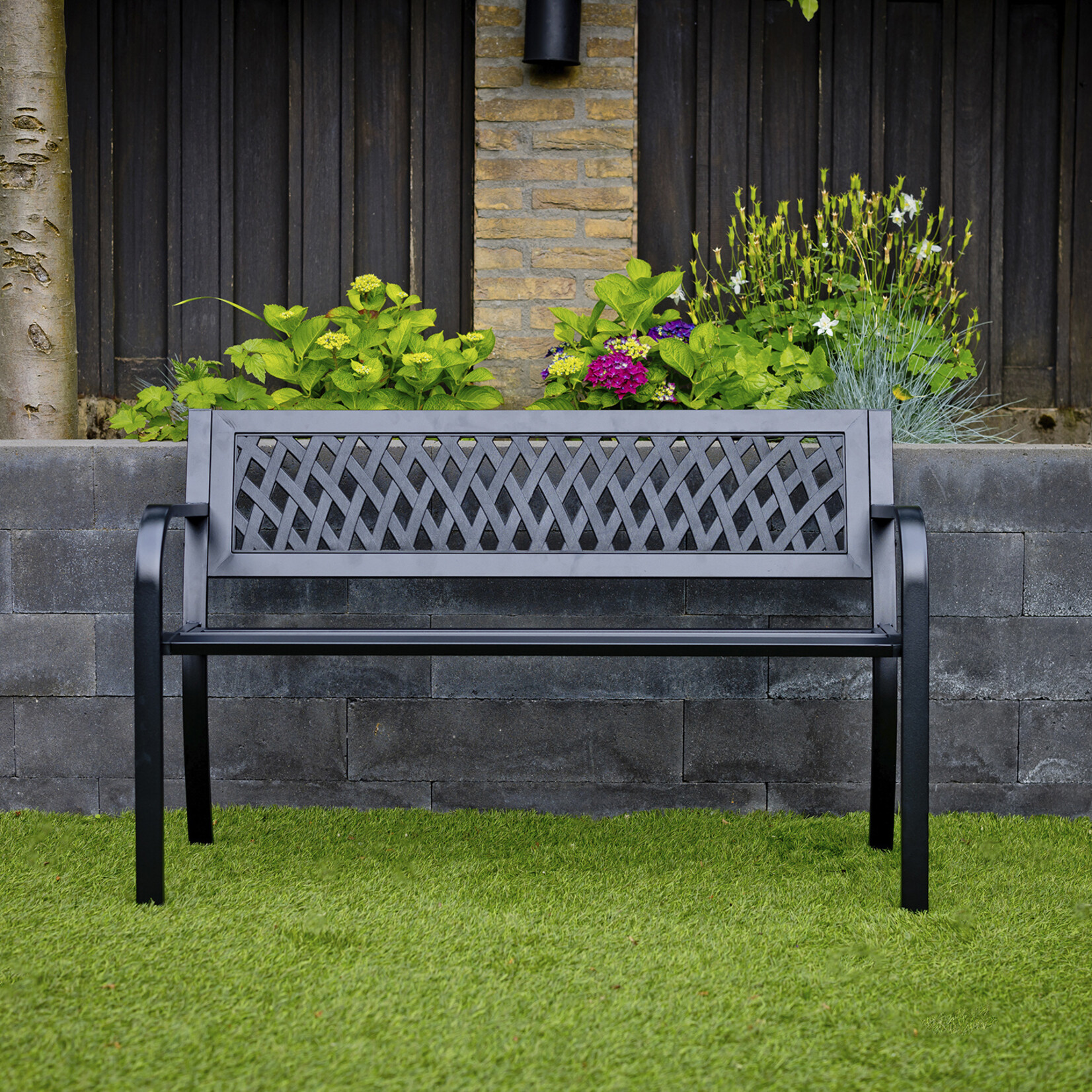 QLT No Less QLT Stalen Tuinbank met Hoes voor 2 Personen – Ergonomisch