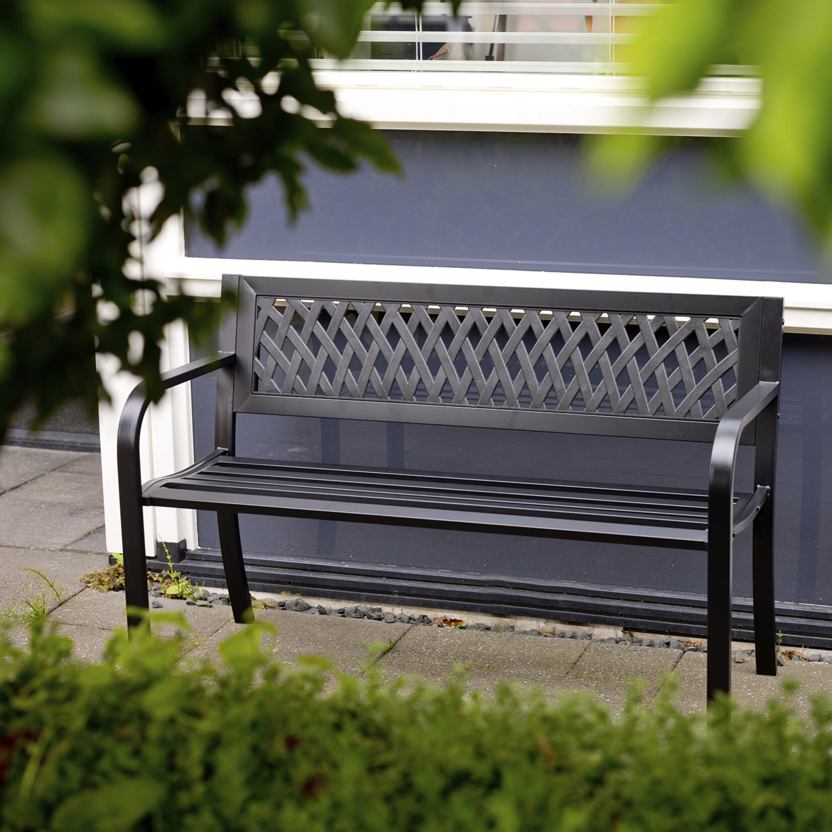 QLT No Less QLT Stalen Tuinbank met Hoes voor 2 Personen – Ergonomisch