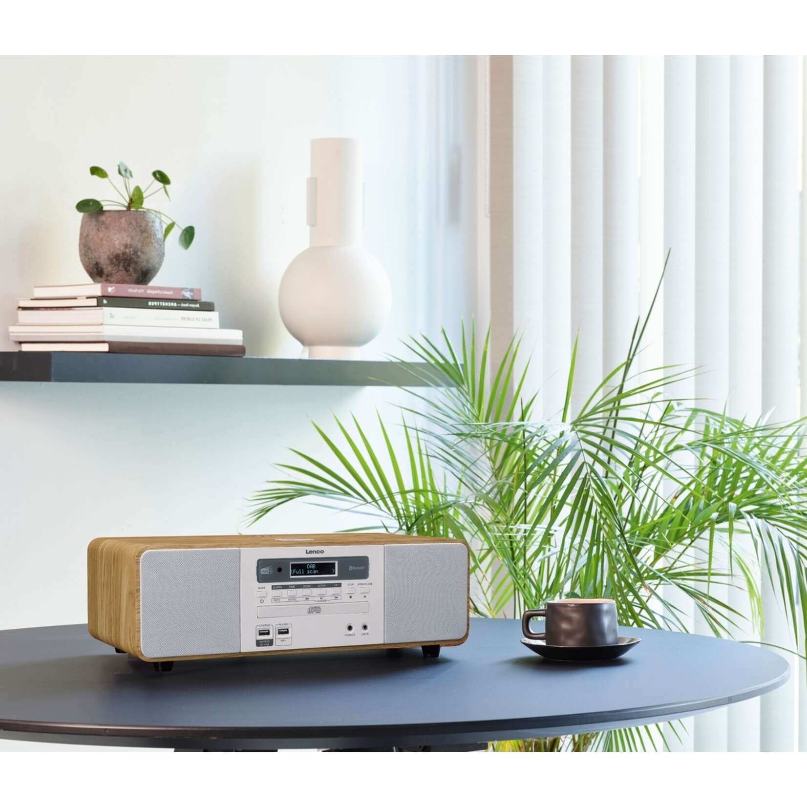 Lenco Lenco DAR-251WDWH Alles-in-één Muzieksysteem met DAB+, FM, CD, Bluetooth en USB