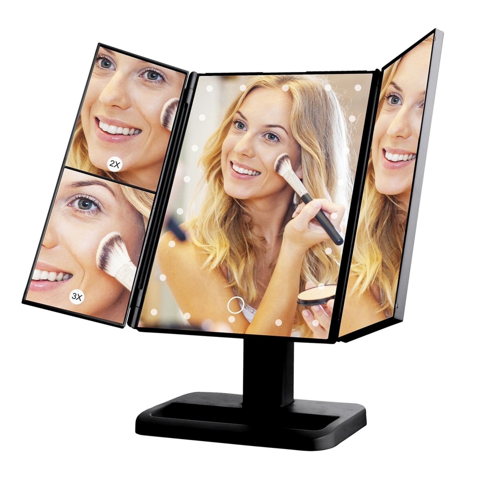 Nexxt Nexxt Make-up Spiegel met LED Licht - Opvouwbaar en Vergroting 2x/3x