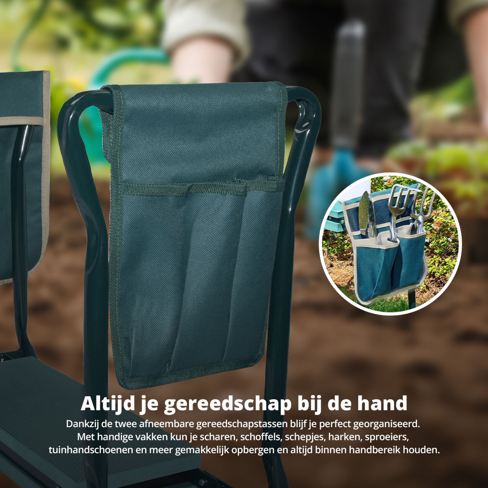 FlinQ FlinQ Garden Kneeler Seat Inklapbare Tuinkruk met Kniesteun