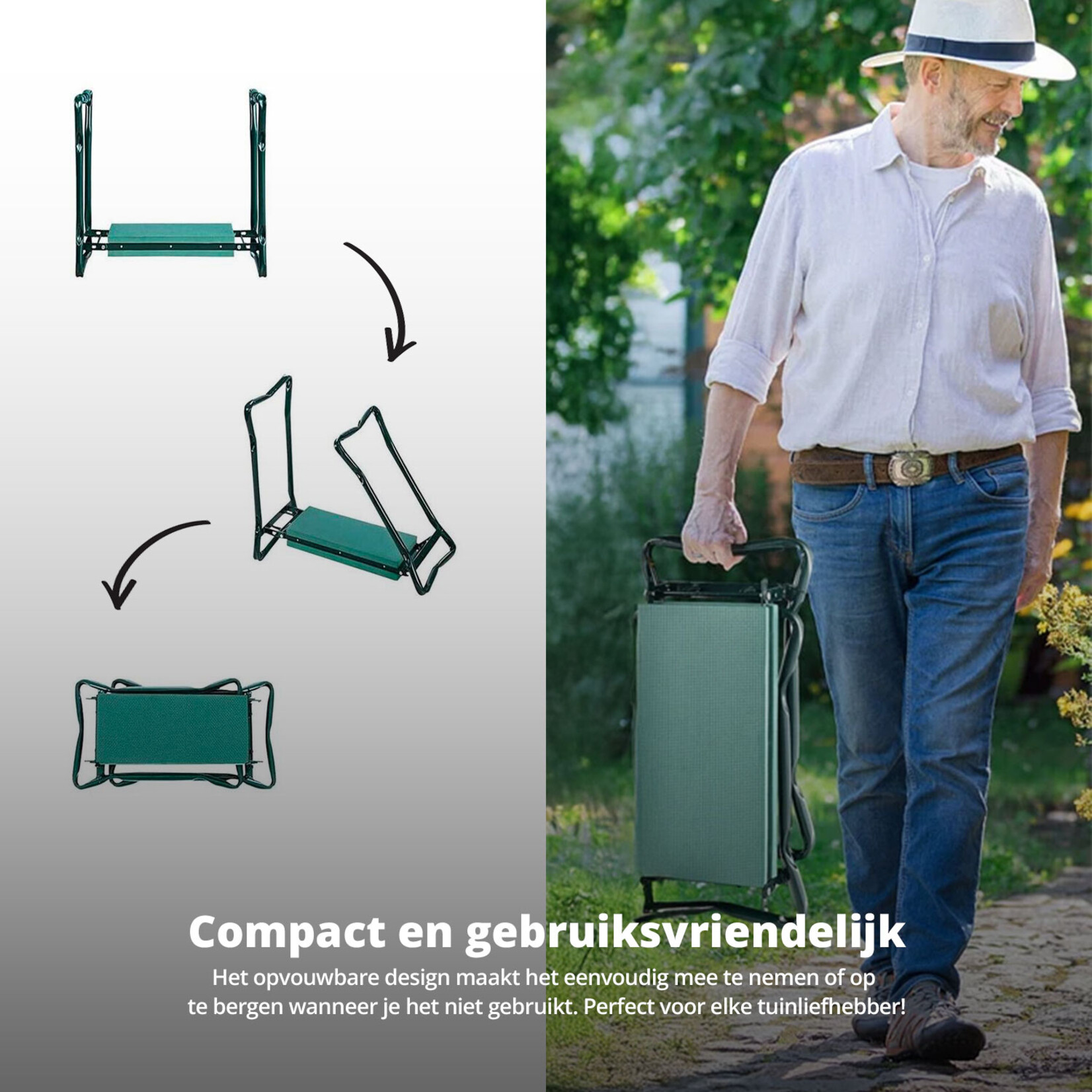 FlinQ FlinQ Garden Kneeler Seat Inklapbare Tuinkruk met Kniesteun