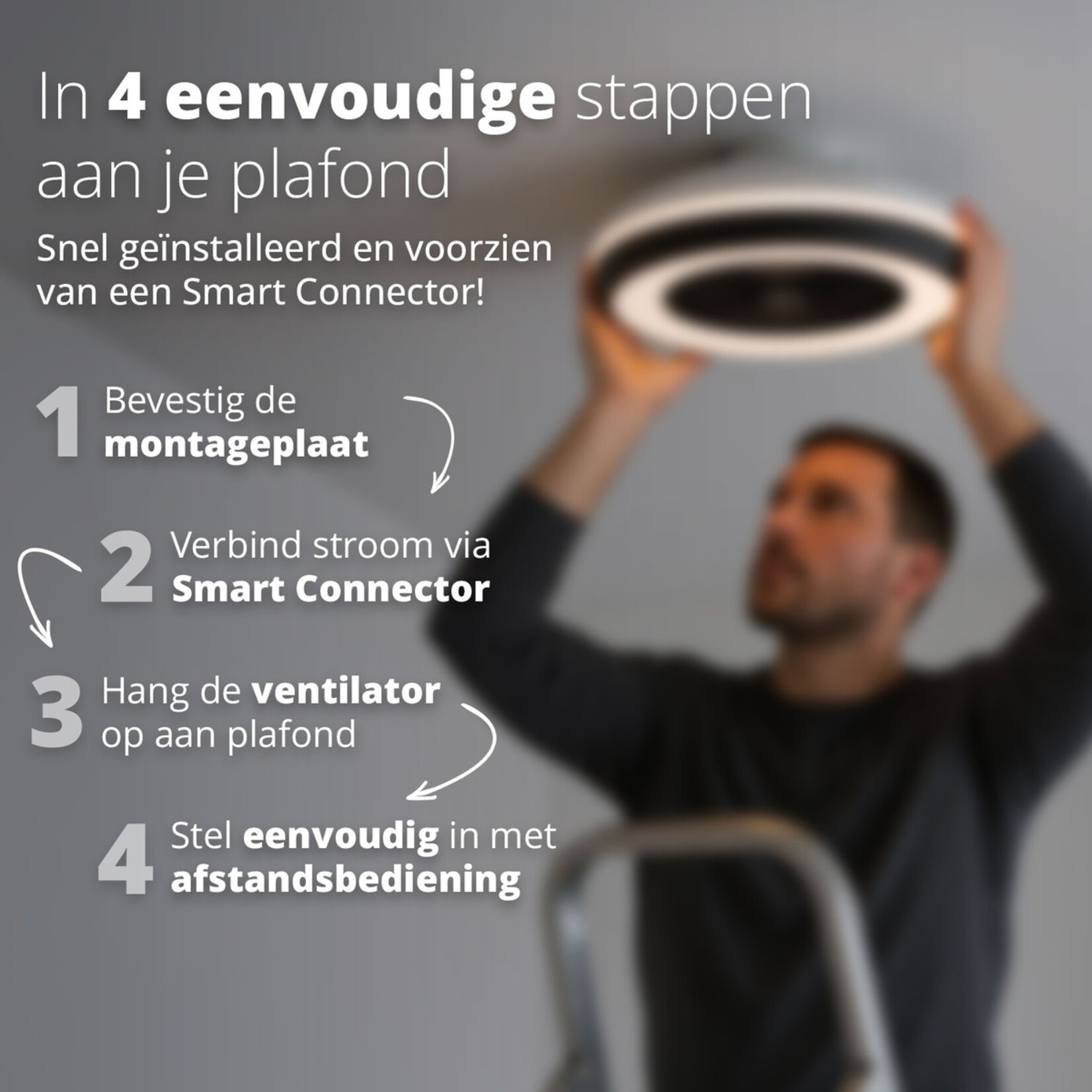 FlinQ FlinQ LumiFan Slimme Plafondventilator - Compact en Stil