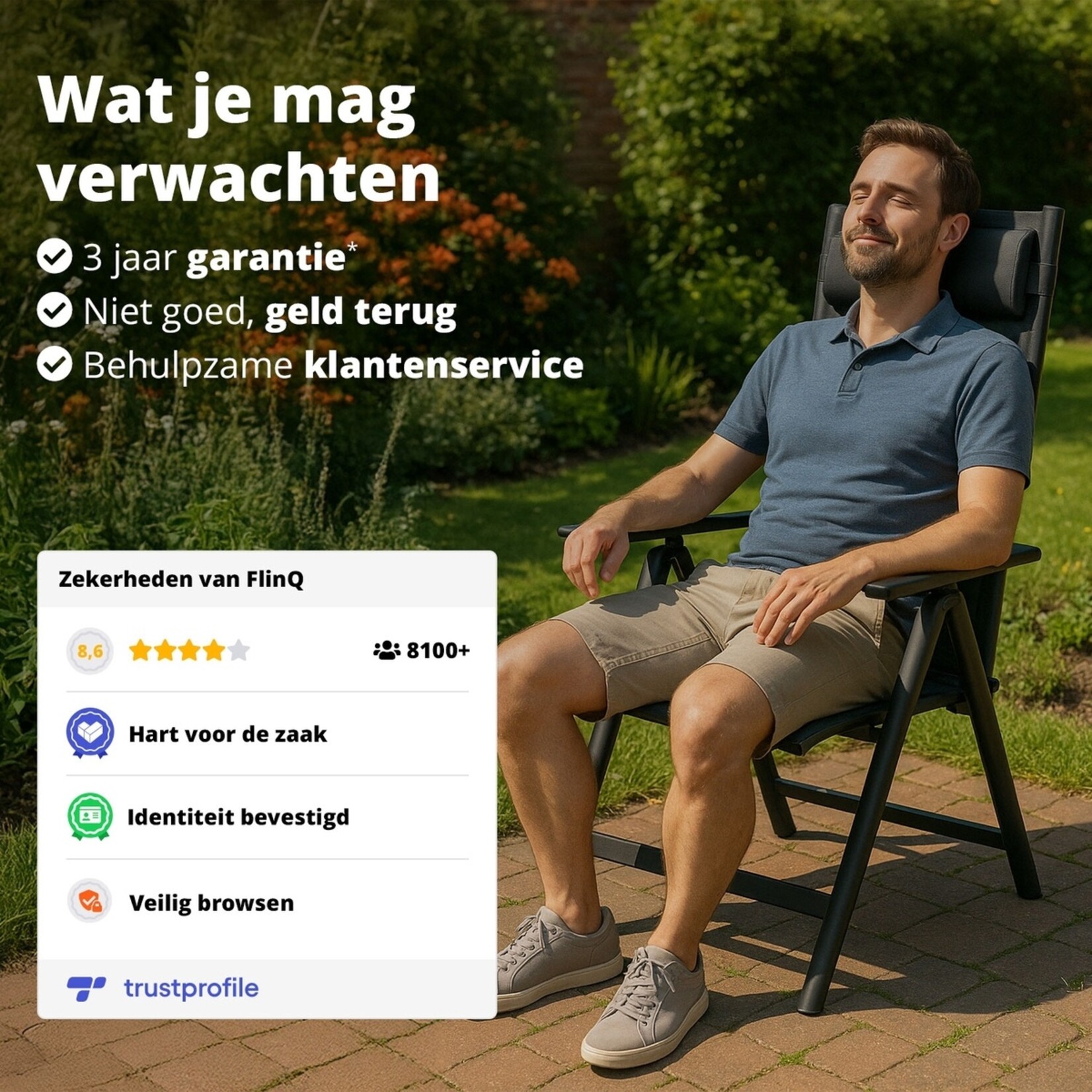 FlinQ FlinQ Vylora Verstelbare Tuinstoelen in 6 Standen – Set van 2