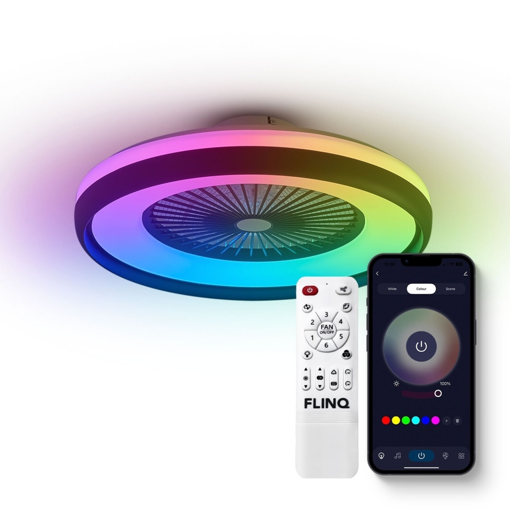 FlinQ FlinQ LumiFan Slimme Plafondventilator met Verlichting en App