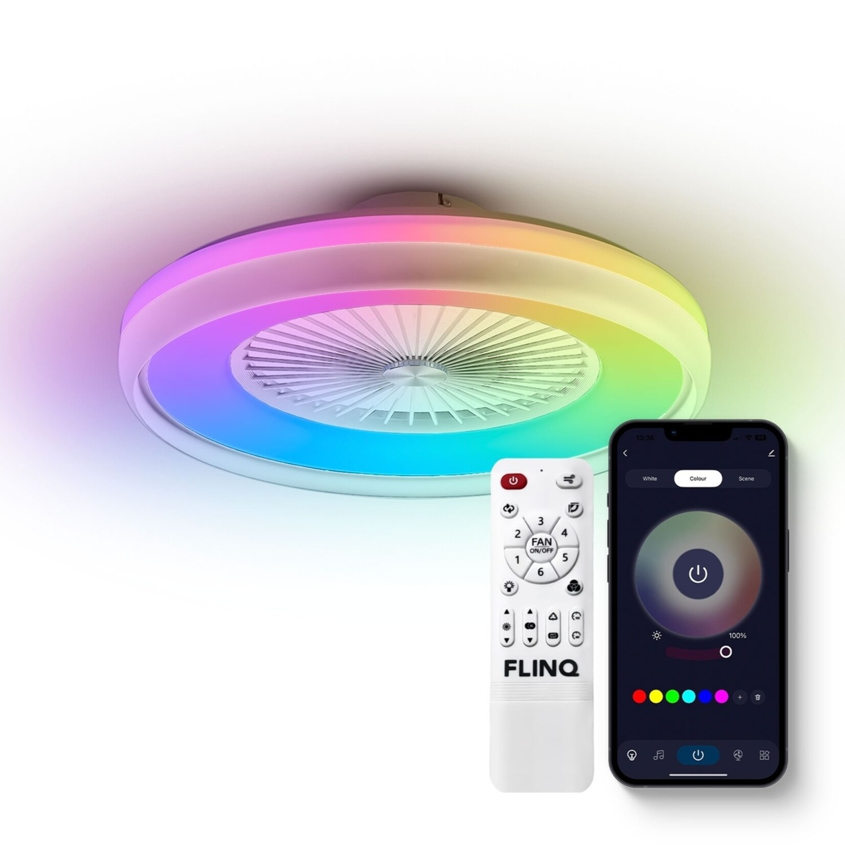 FlinQ FlinQ LumiFan Slimme Plafondventilator met Verlichting en App