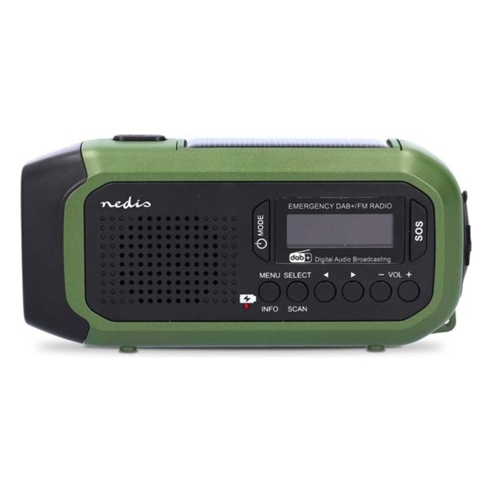 Nedis Nedis DAB+/FM Draagbare Noodradio – Zonnepaneel, USB-C en Handdynamo