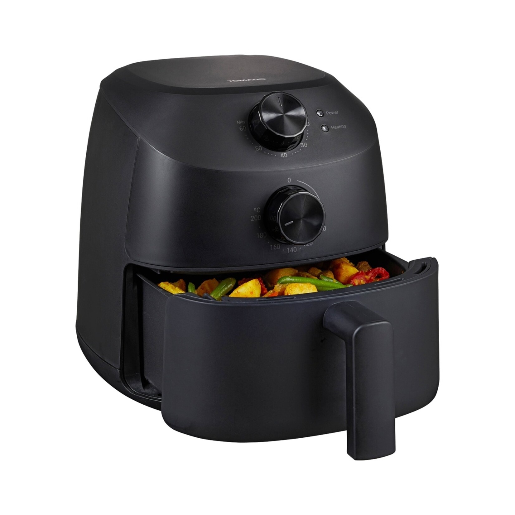 Inventum Tomado Mini Airfryer met Draaiknoppen – 2 Liter