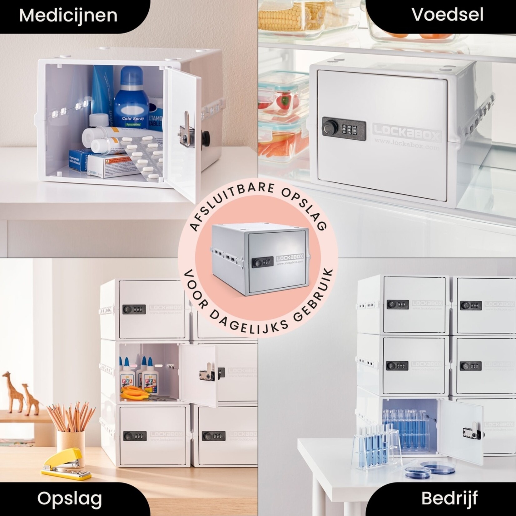 Lockabox Lockabox One™ Afsluitbare Medicijnkast - Opbergbox met Cijferslot