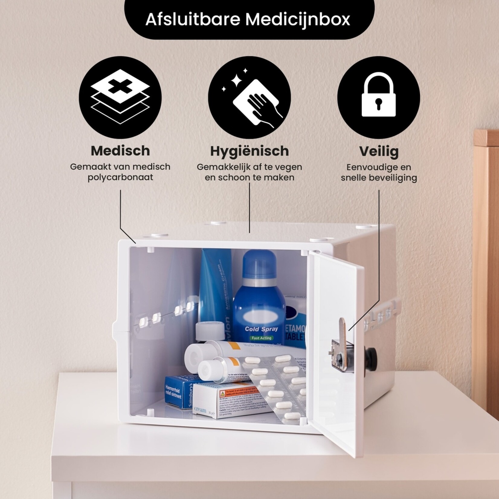 Lockabox Lockabox One™ Afsluitbare Medicijnkast - Opbergbox met Cijferslot