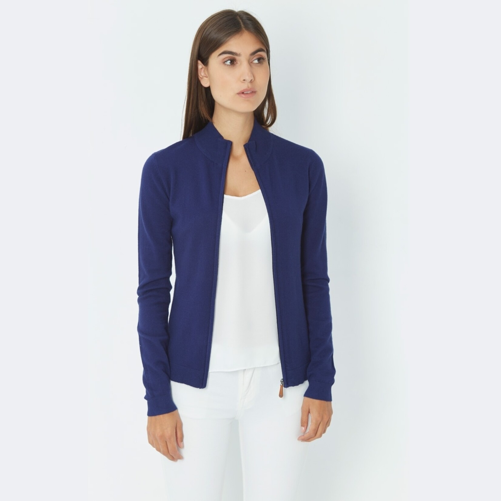 William de Faye William de Faye Zipped Cardigan Vest voor Dames - Kasjmier