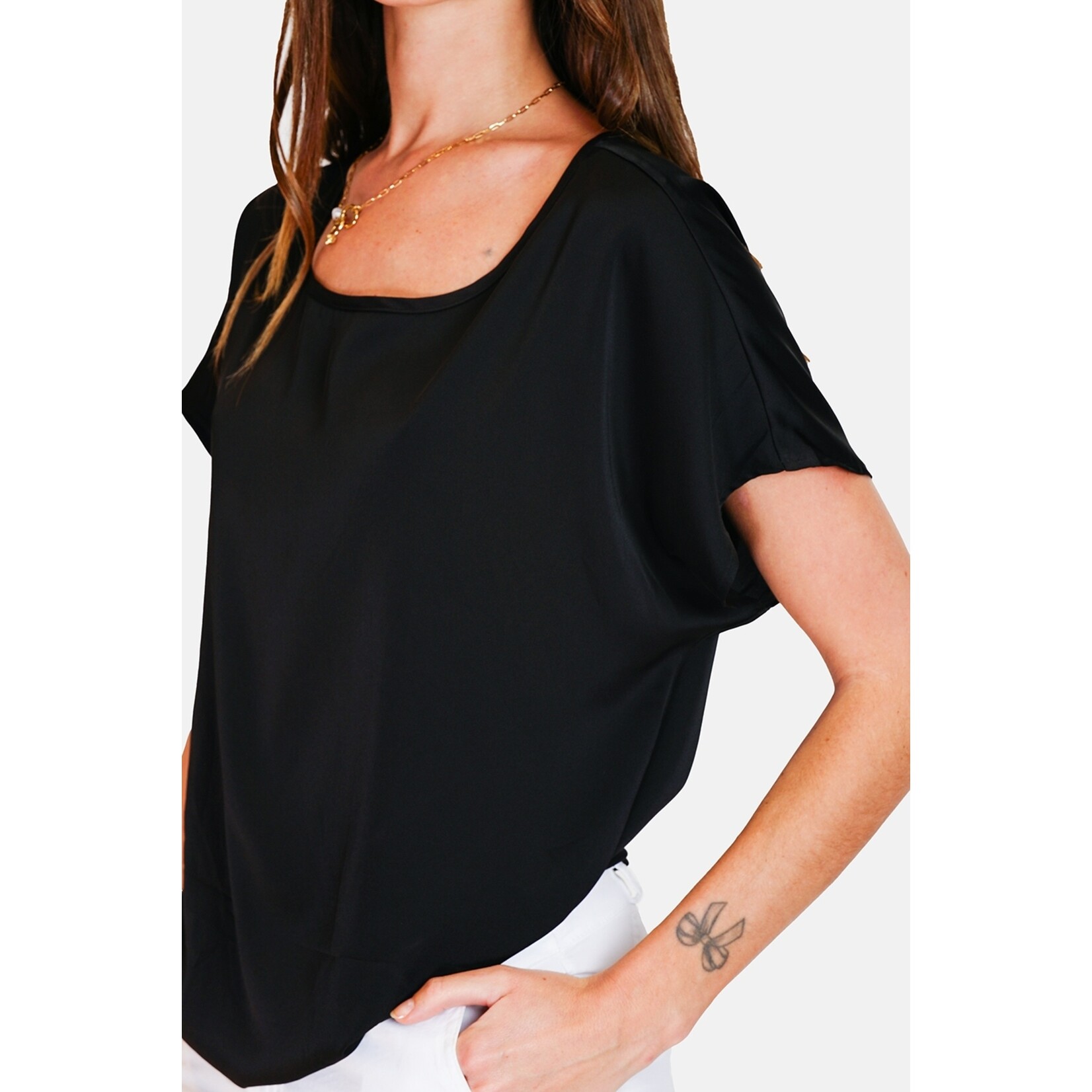 William de Faye William de Faye Wide Round Neck Top voor Dames