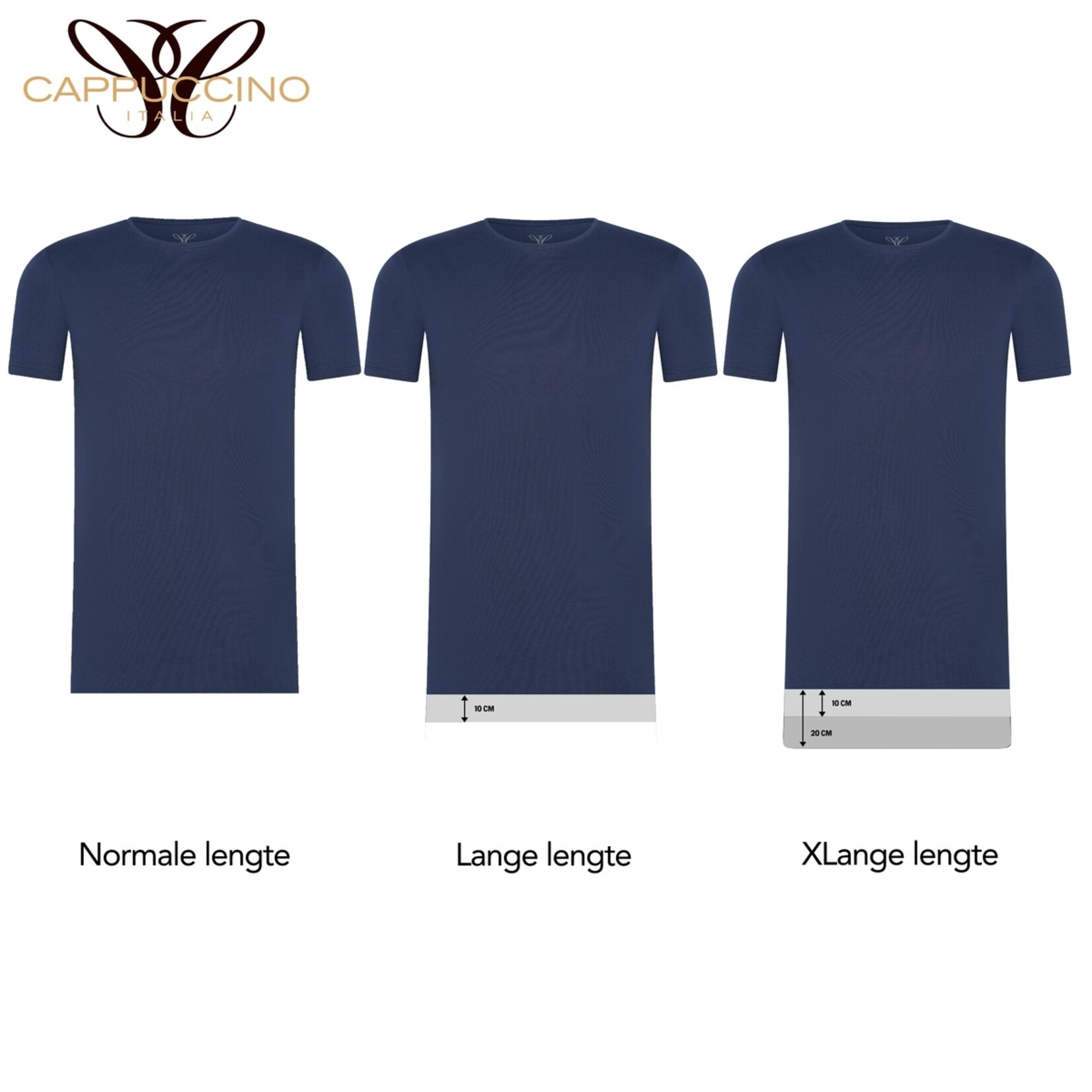 Donadoni Extra Lange Heren T-shirts met Ronde Hals