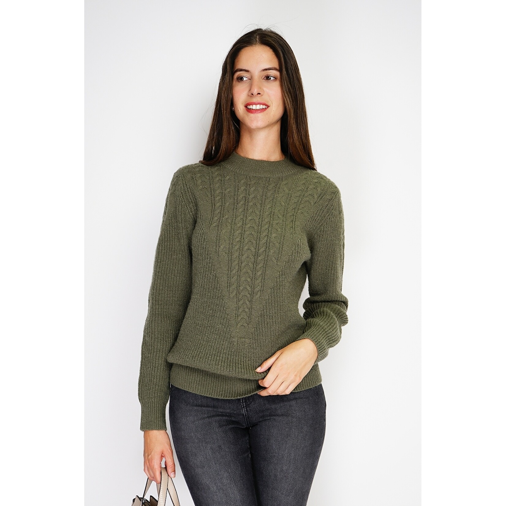 William de Faye William de Faye Damestrui met Ronde Hals - Twist Front Sweater
