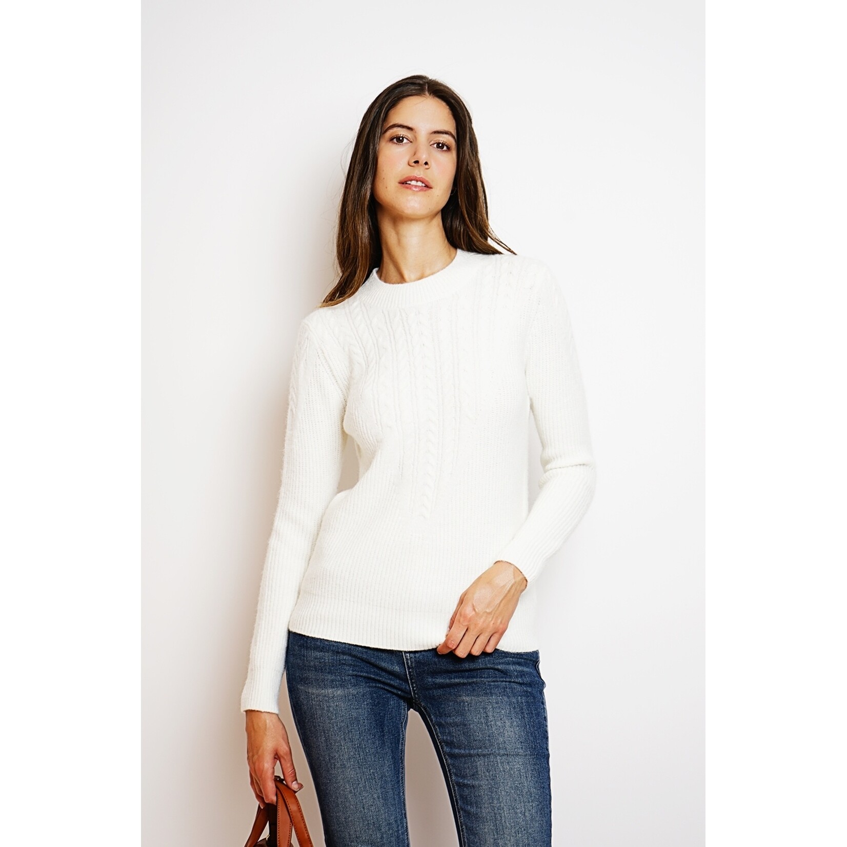 William de Faye William de Faye Damestrui met Ronde Hals - Twist Front Sweater