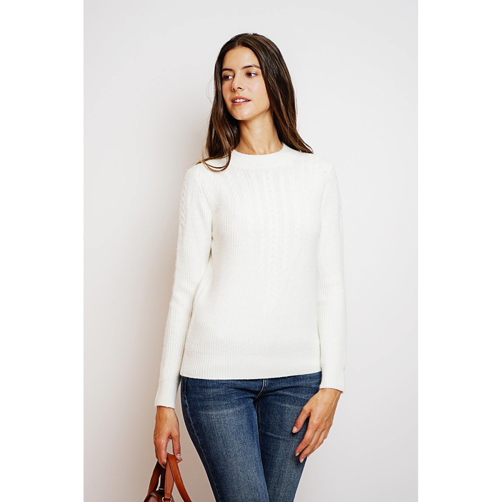 William de Faye William de Faye Damestrui met Ronde Hals - Twist Front Sweater