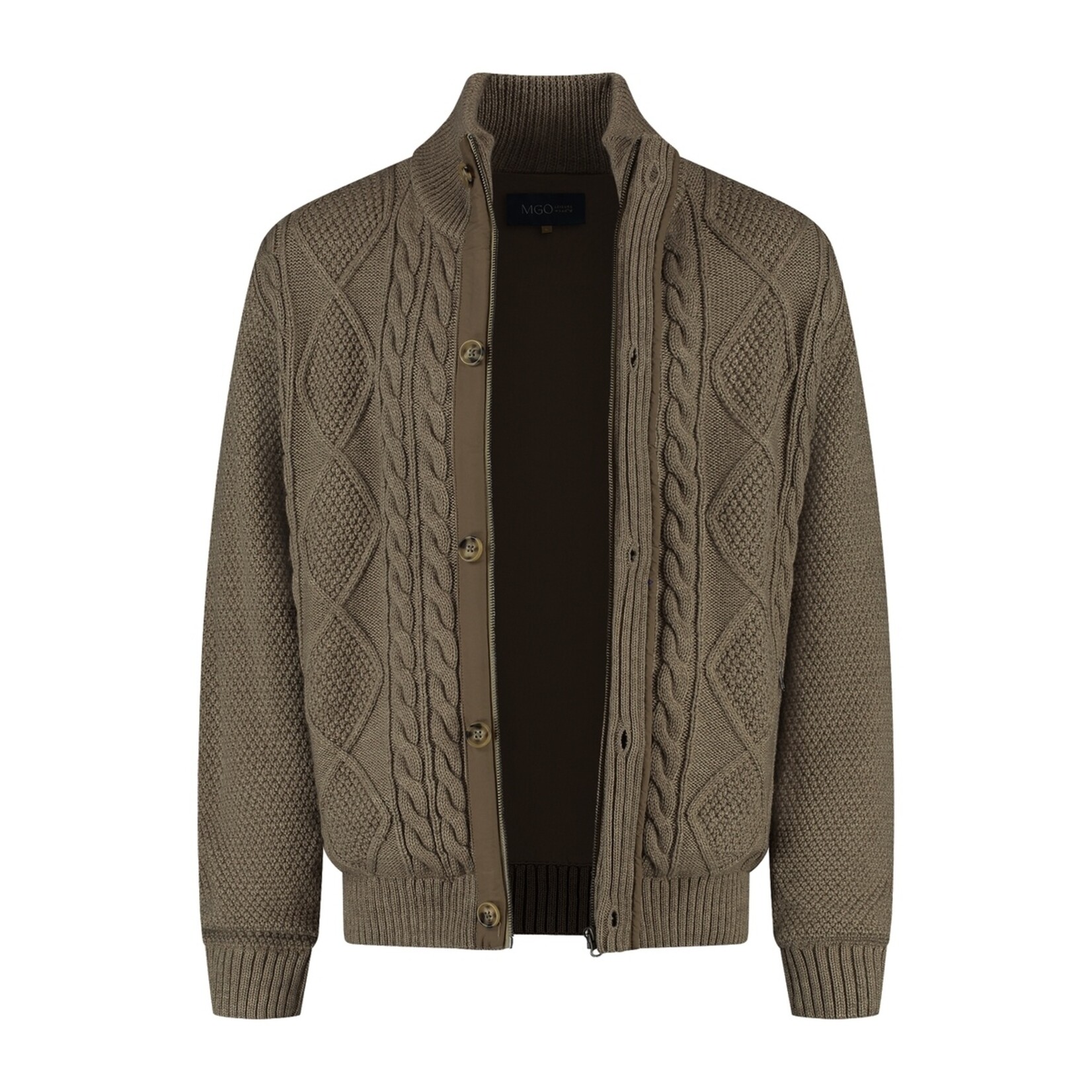 MGO Leisure Wear MGO Acton Vest voor Heren - Grof Gebreid met Rits en Knopen