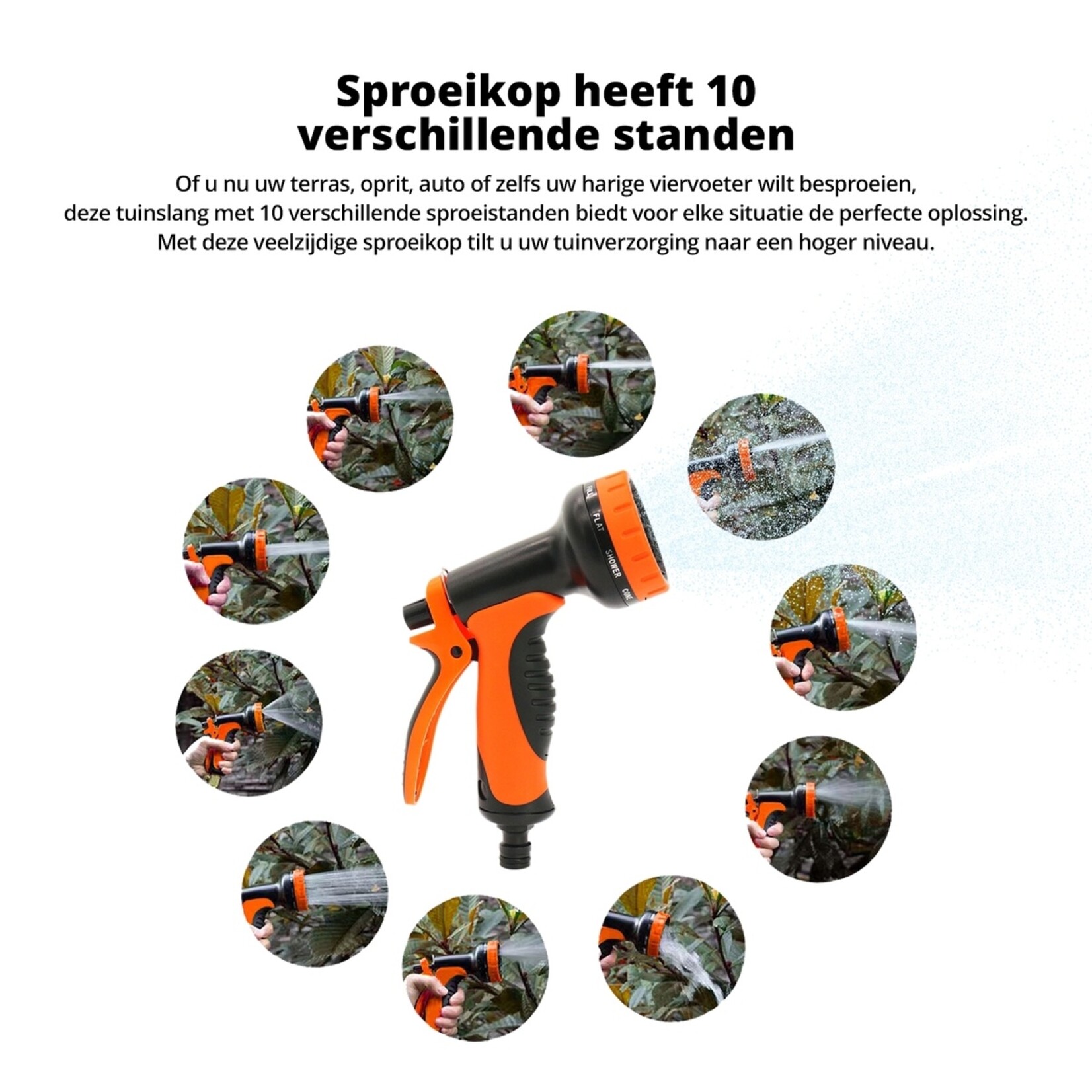 FlinQ FlinQ Uittrekbare Tuinslang met Gratis Opbergtas en Slanghouder – 30 Meter