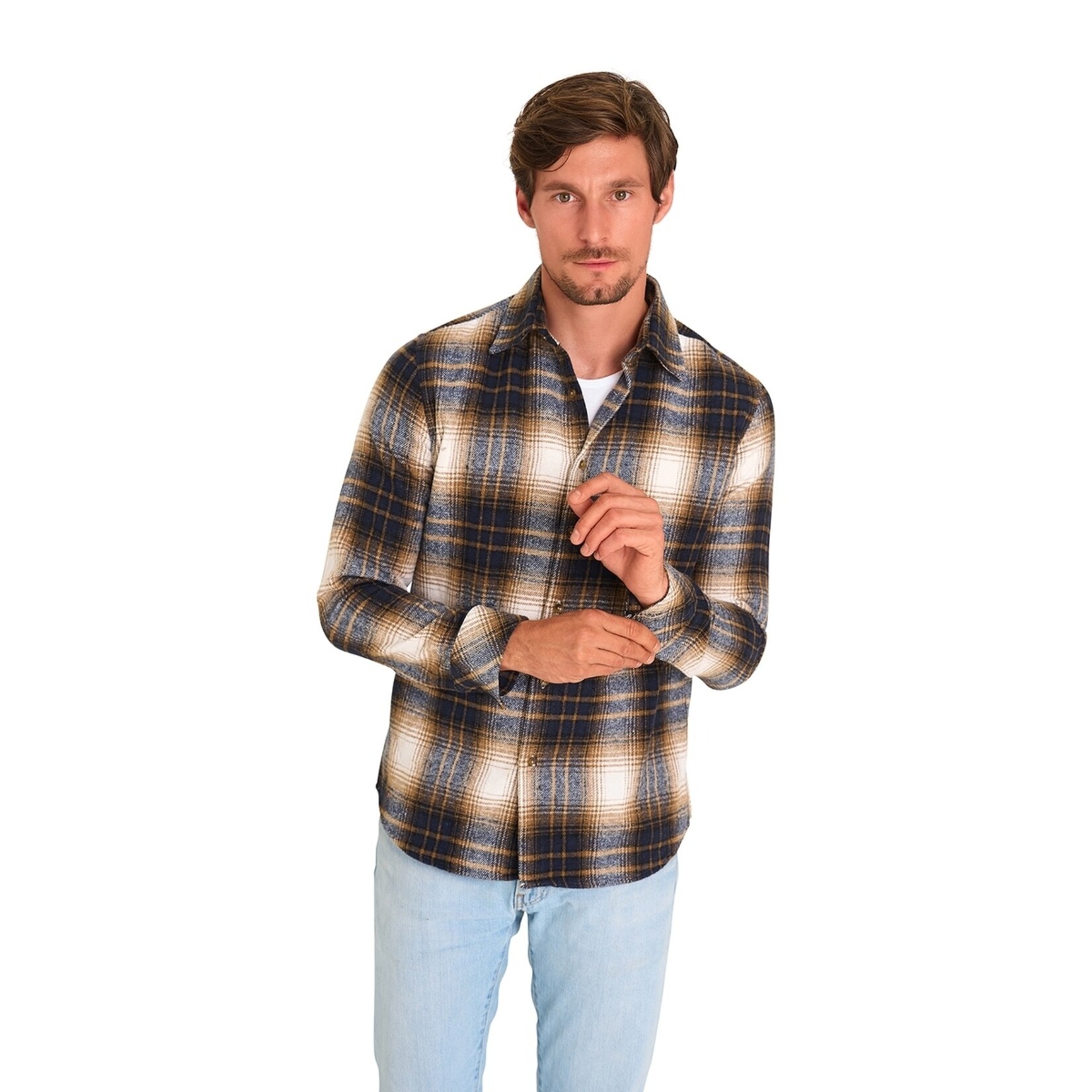 Mario Russo Mario Russo Overshirt voor Heren - Met Borstzak