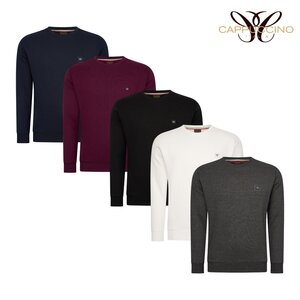 Cappuccino Prato Fleece Trui met Ronde Hals – Veelzijdige Sweater