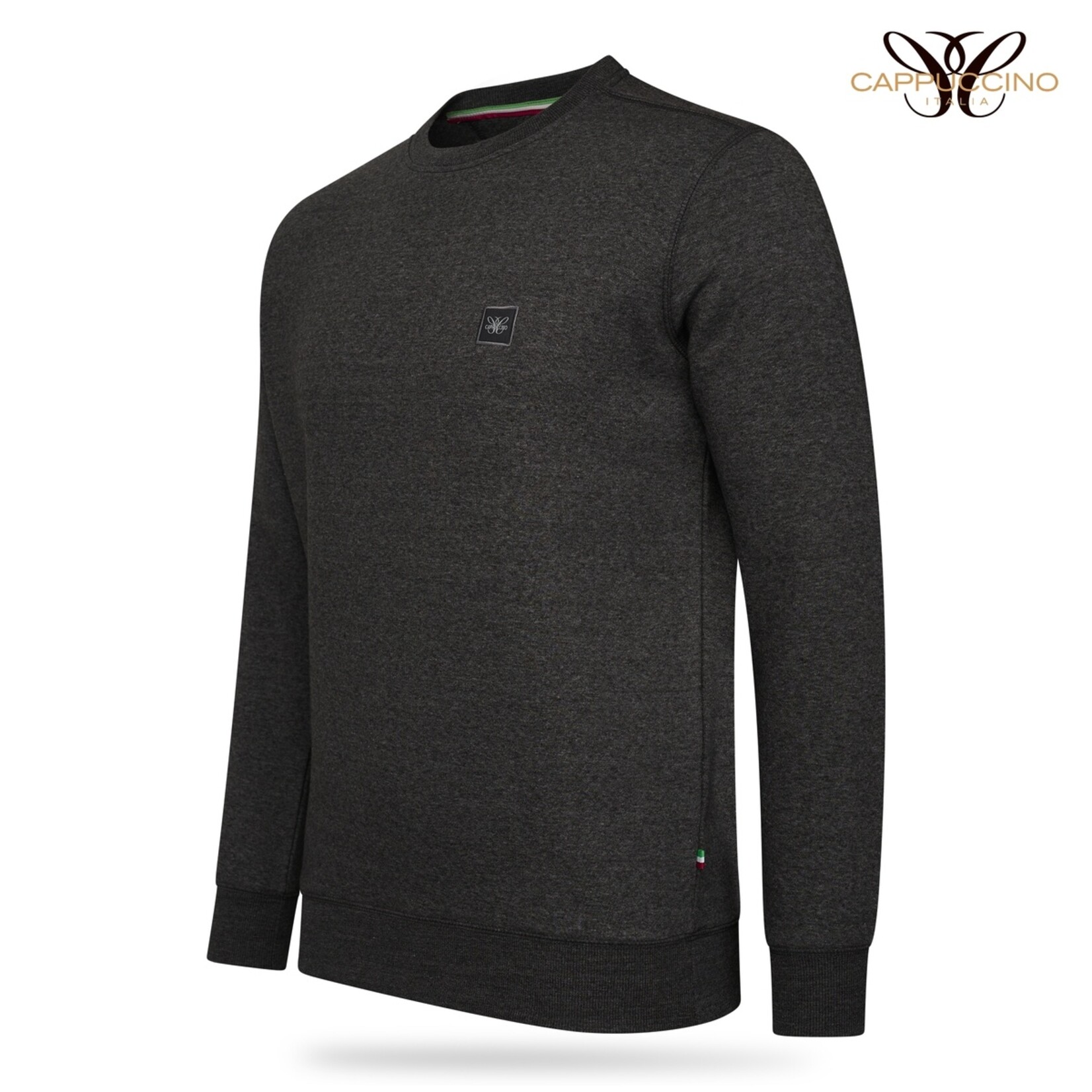 Cappuccino Prato Fleece Trui met Ronde Hals – Veelzijdige Sweater