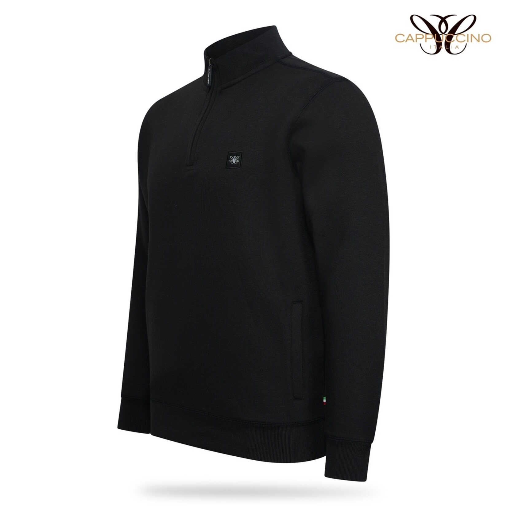 Cappuccino Cappuccino Florence Half-Zip Trui met Hoge Kraag