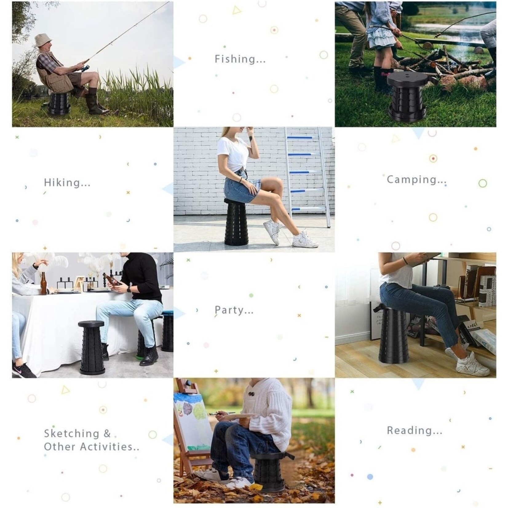 Nexxt Nexxt Telescopisch Opvouwbare Kruk - Inklapbare Stoel