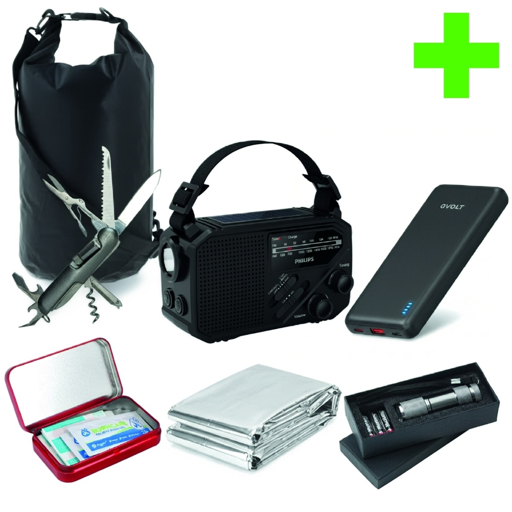 Merkloos Premium Noodpakket – Altijd Voorbereid bij Stroomuitval & Noodsituaties