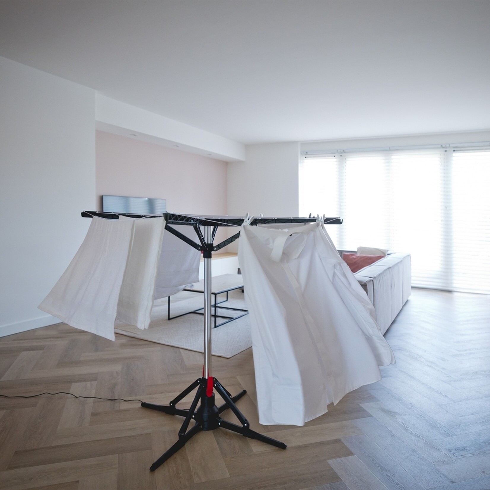 Nexxt Nexxt Elektrisch Roterende Droogmolen – Droogrek met 17 Meter Waslijn