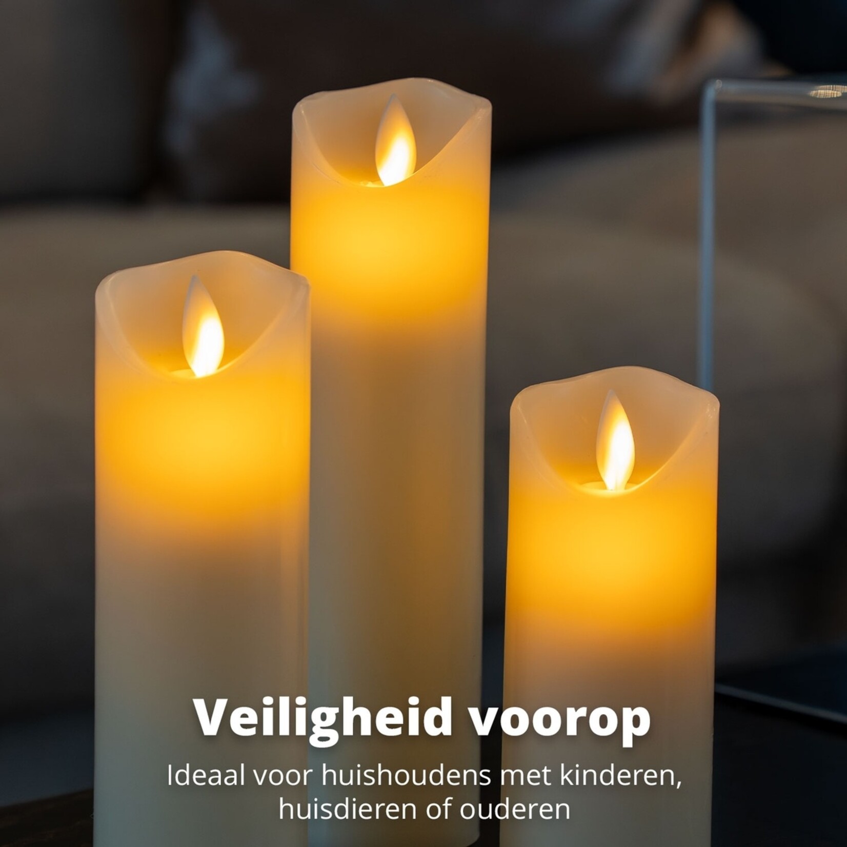 FlinQ FlinQ Harmony LED Kaarsen Set van 9 – Beweegbare Vlam en Timer – Paraffine