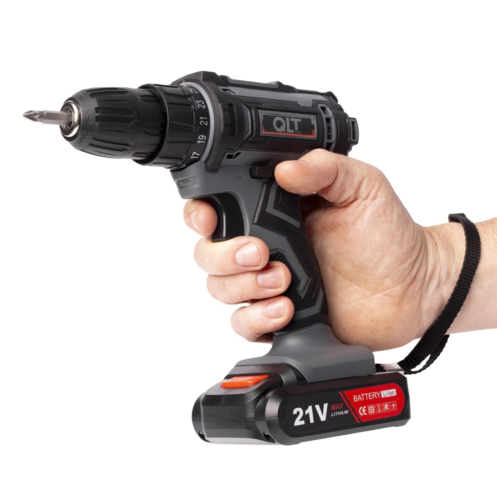 QLT QLT Accuboormachine met 1500mAh Accu, 6 Bits en Opbergkoffer – 21V