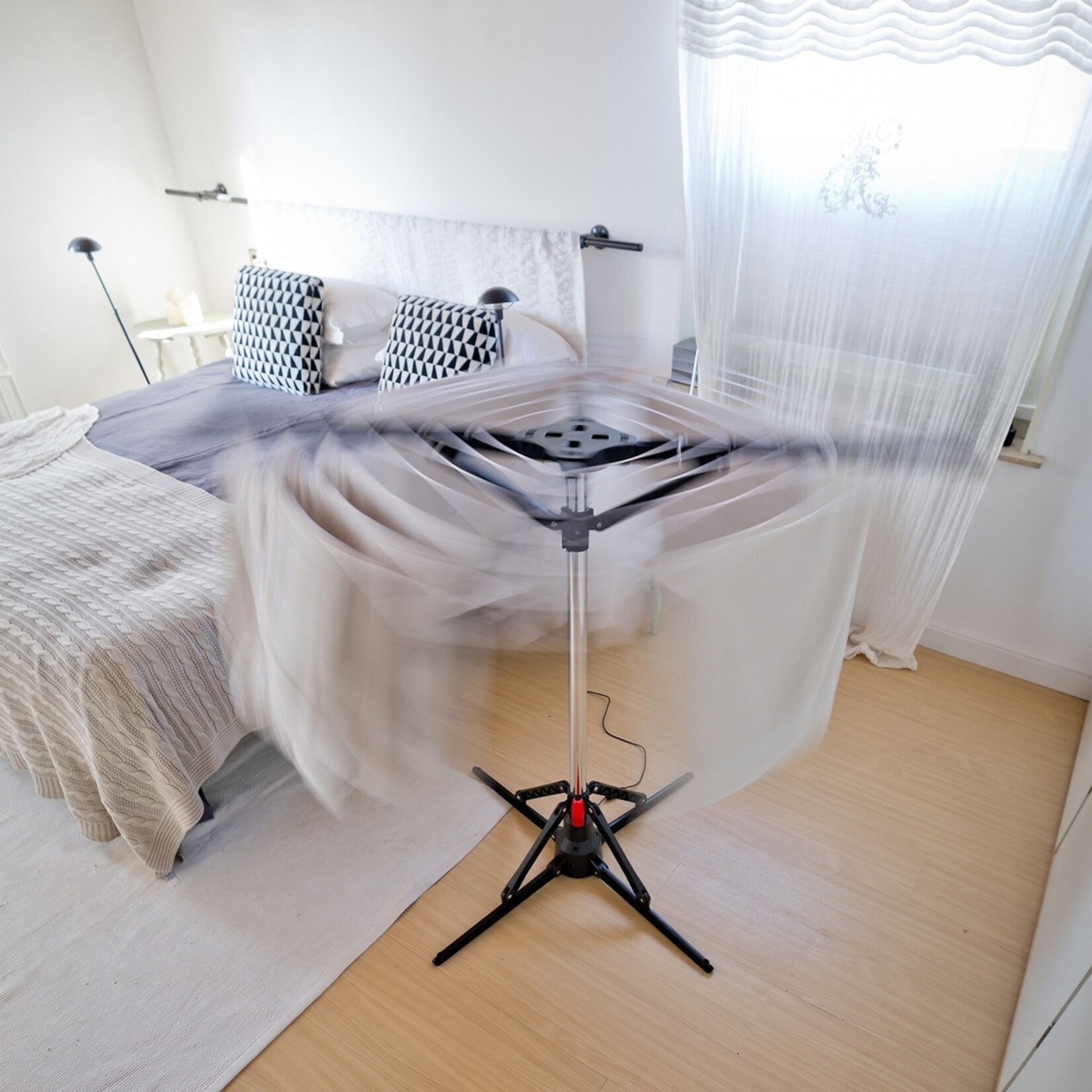 Nexxt Nexxt Elektrisch Roterende Droogmolen – Droogrek met 17 Meter Waslijn