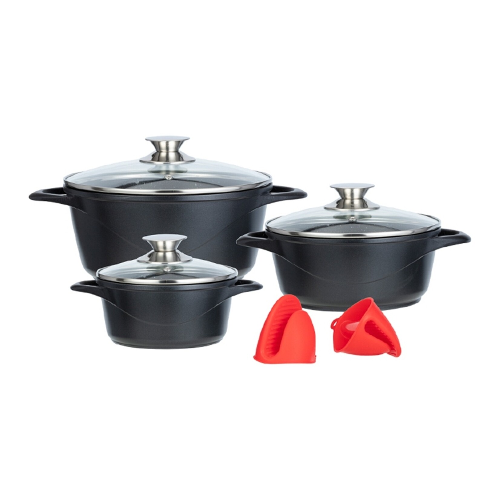 MPM Smile MGK-18 8-delige Pannenset met Antiaanbaklaag - Geschikt voor alle kookplaten