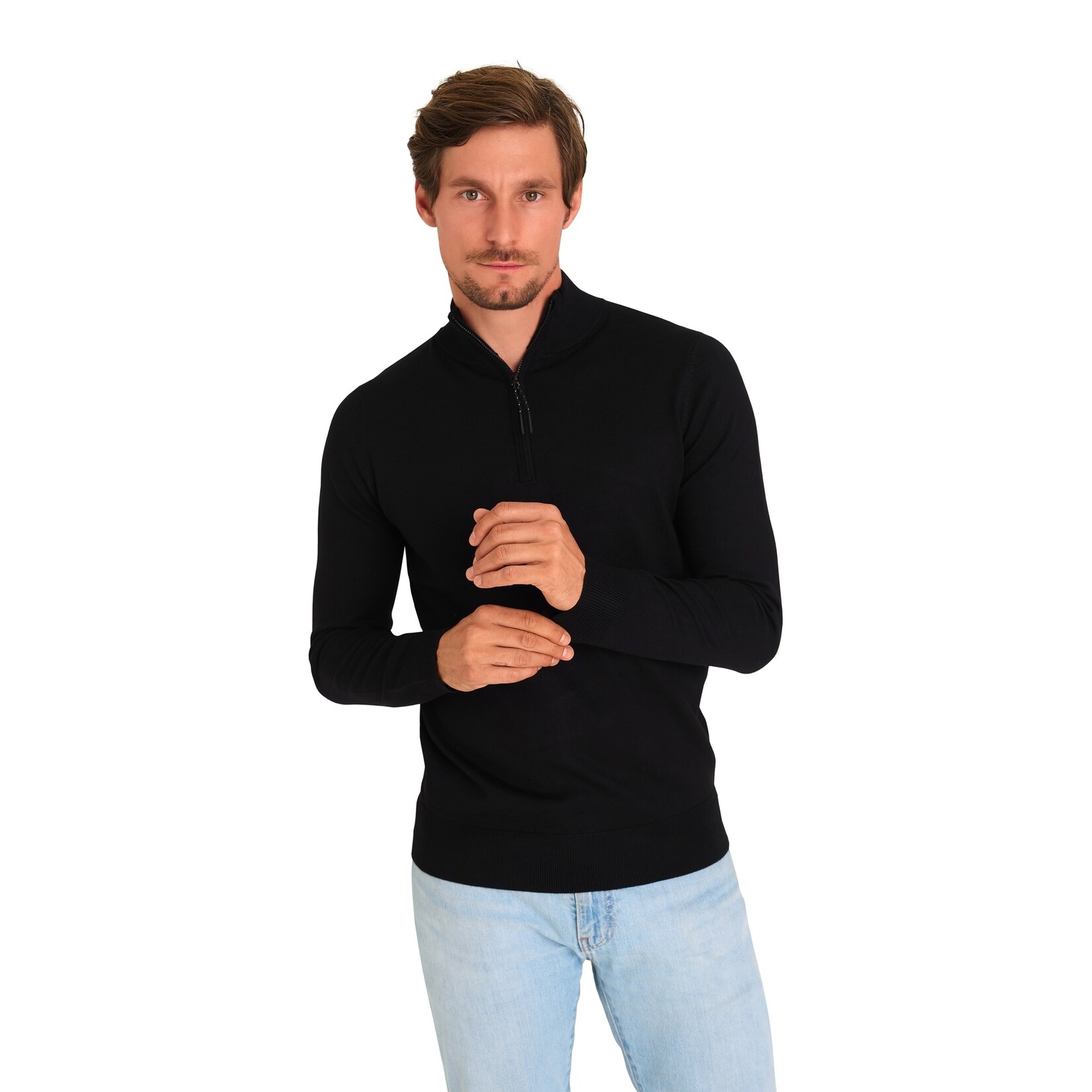 Mario Russo Mario Russo Half Zip Trui met Rits - Schipperstrui