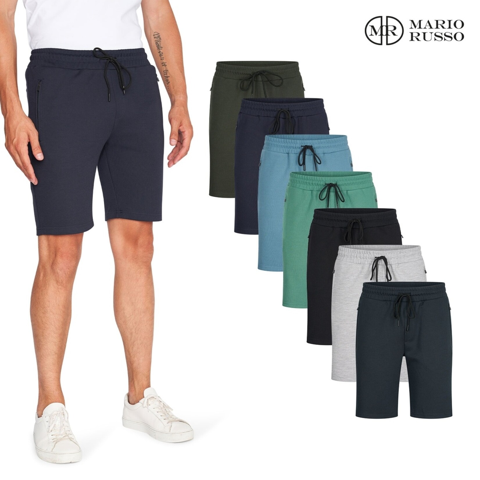 Mario Russo Mario Russo Pique Short - Katoenen Korte Broek