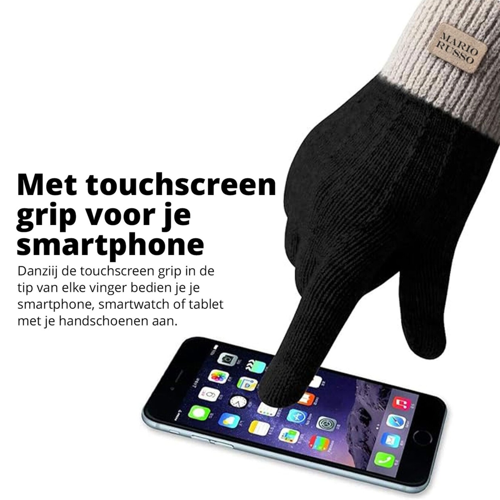 Mario Russo Mario Russo Unisex Winterhandschoenen met Touchscreenfunctie