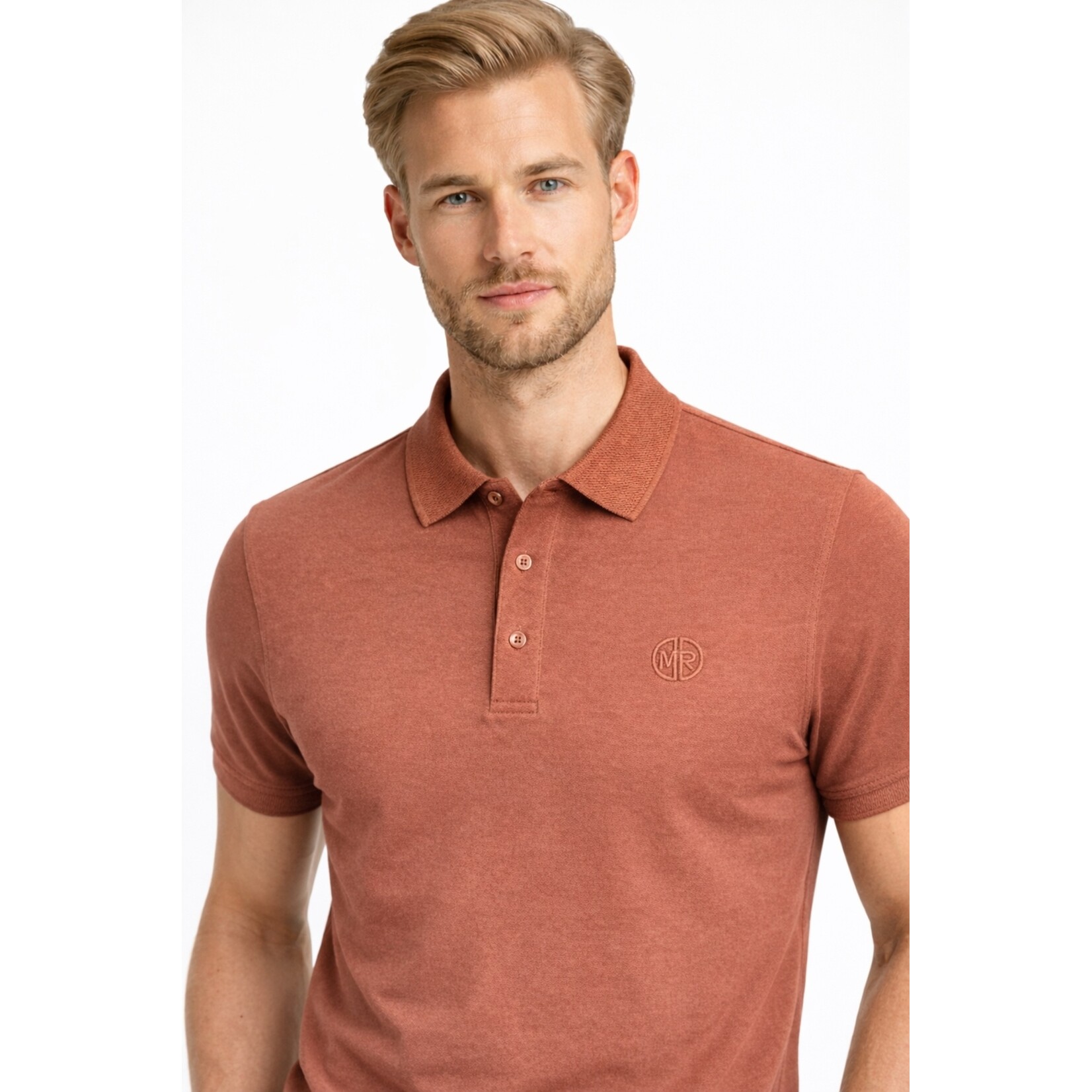 Mario Russo Mario Russo Vittorio Button-Up Polo Shirt - Waffle Patroon