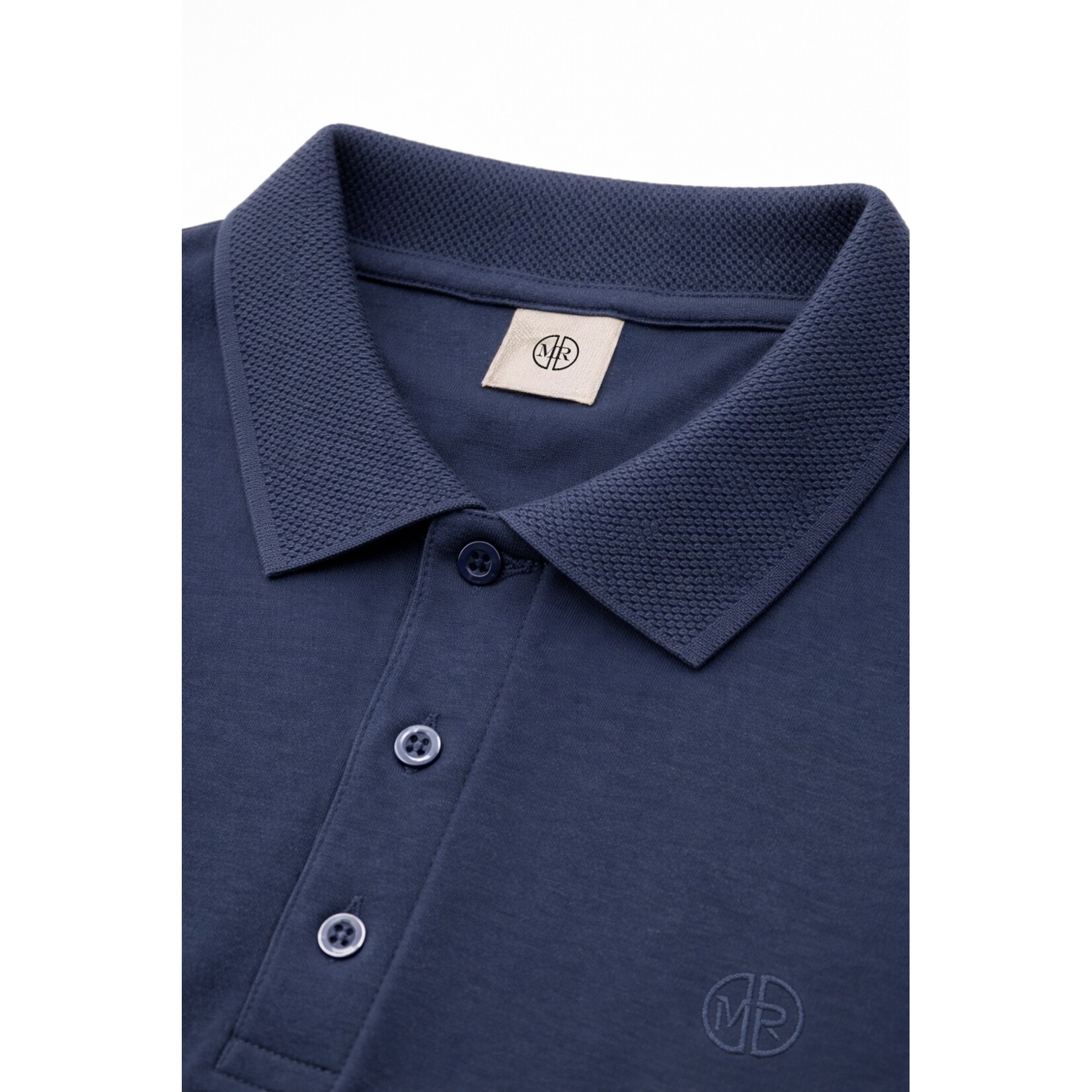 Mario Russo Mario Russo Vittorio Button-Up Polo Shirt - Waffle Patroon