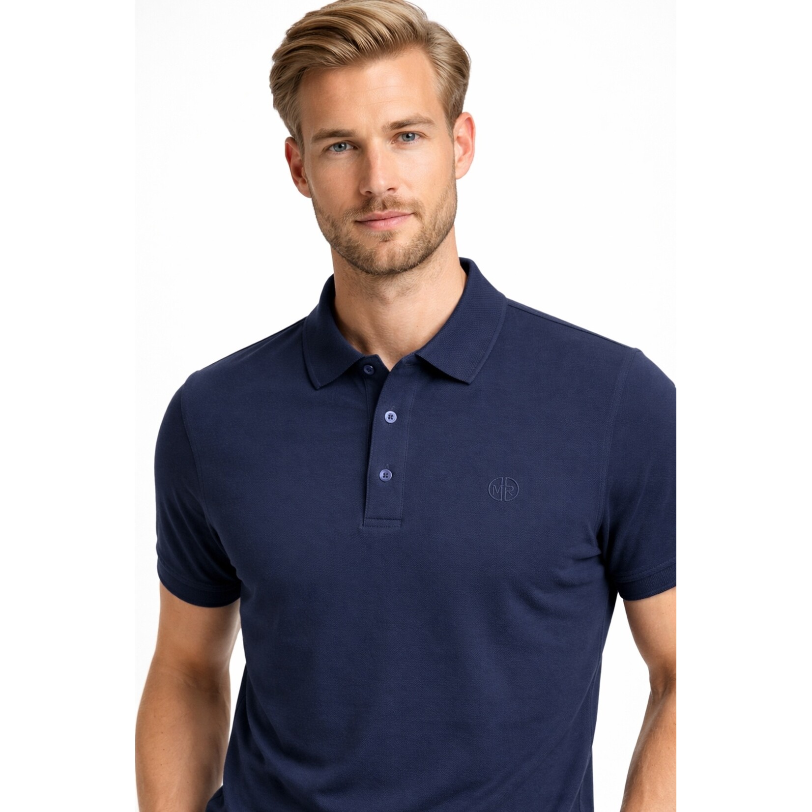 Mario Russo Mario Russo Vittorio Button-Up Polo Shirt - Waffle Patroon