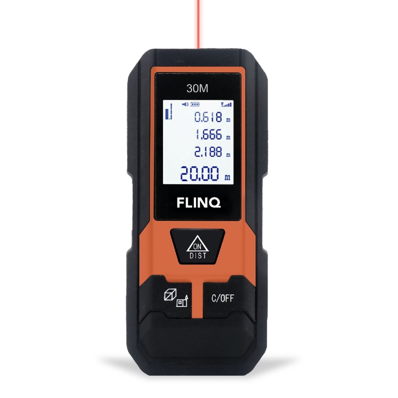 FlinQ FlinQ Digitale Afstandsmeter tot 30 Meter - 5 Meetmodi